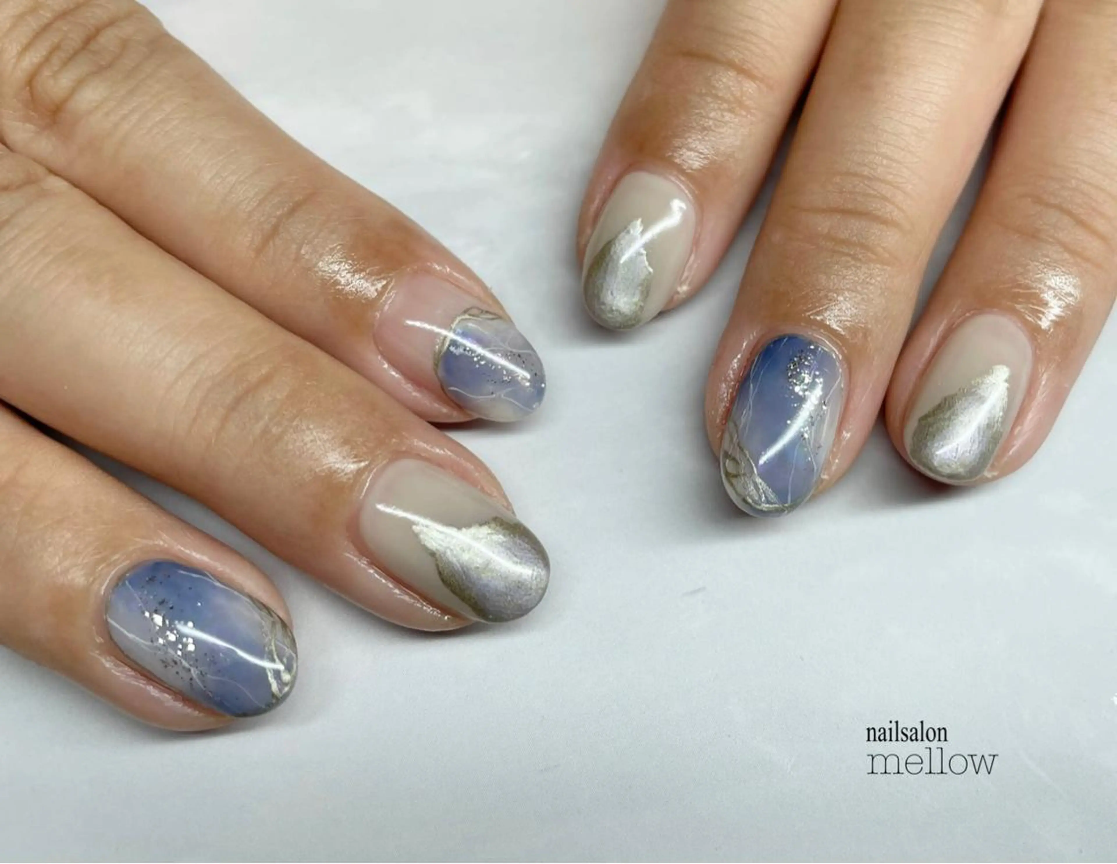 ネイル ブルー 大山 浩美のネイルデザイン