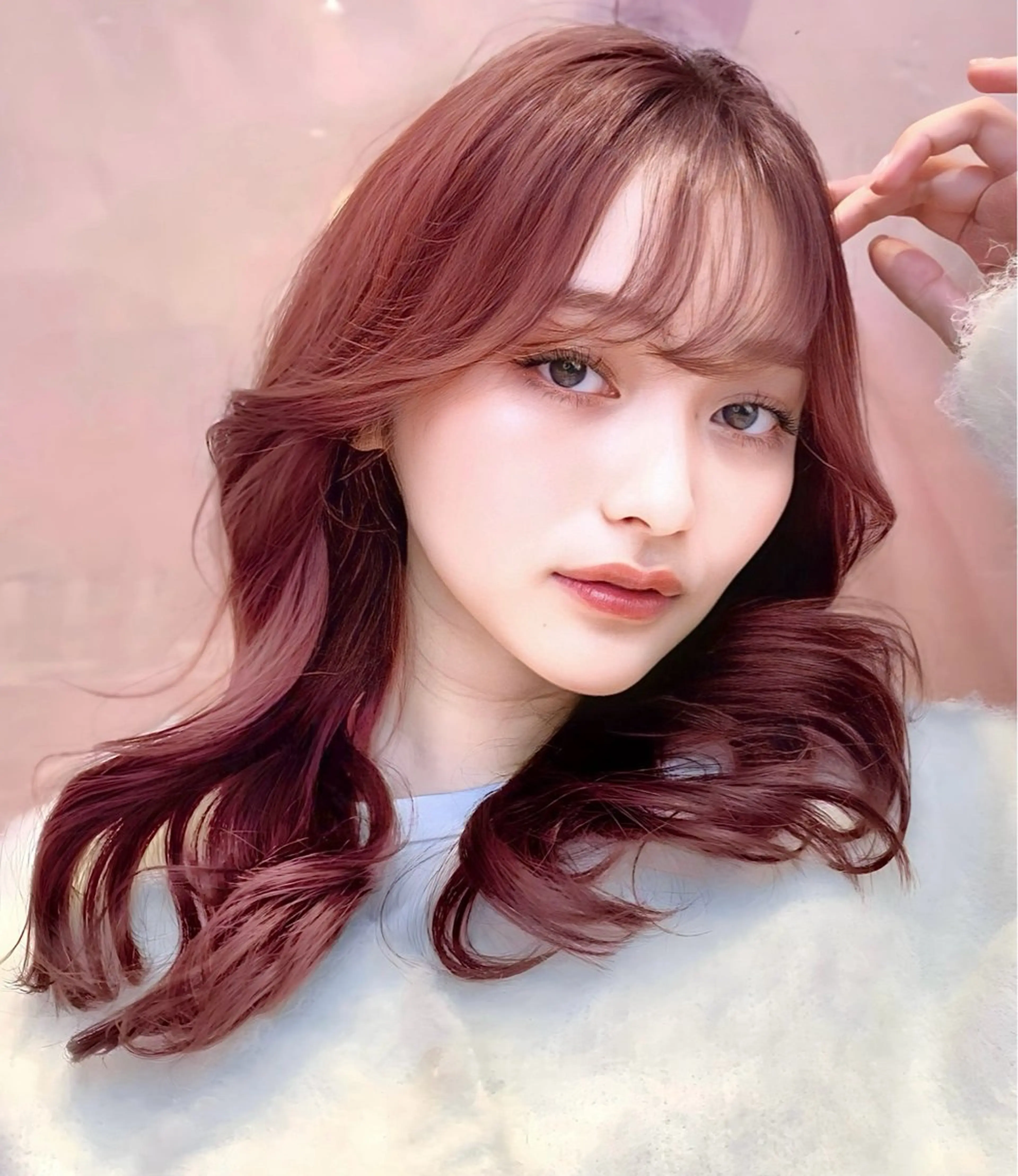 ミディアム カラー ヘアカラー トリートメント ヘッドスパ ヘアセット 韓国ヘア/レイヤー/ 顔まわり/りょーとのヘアスタイル