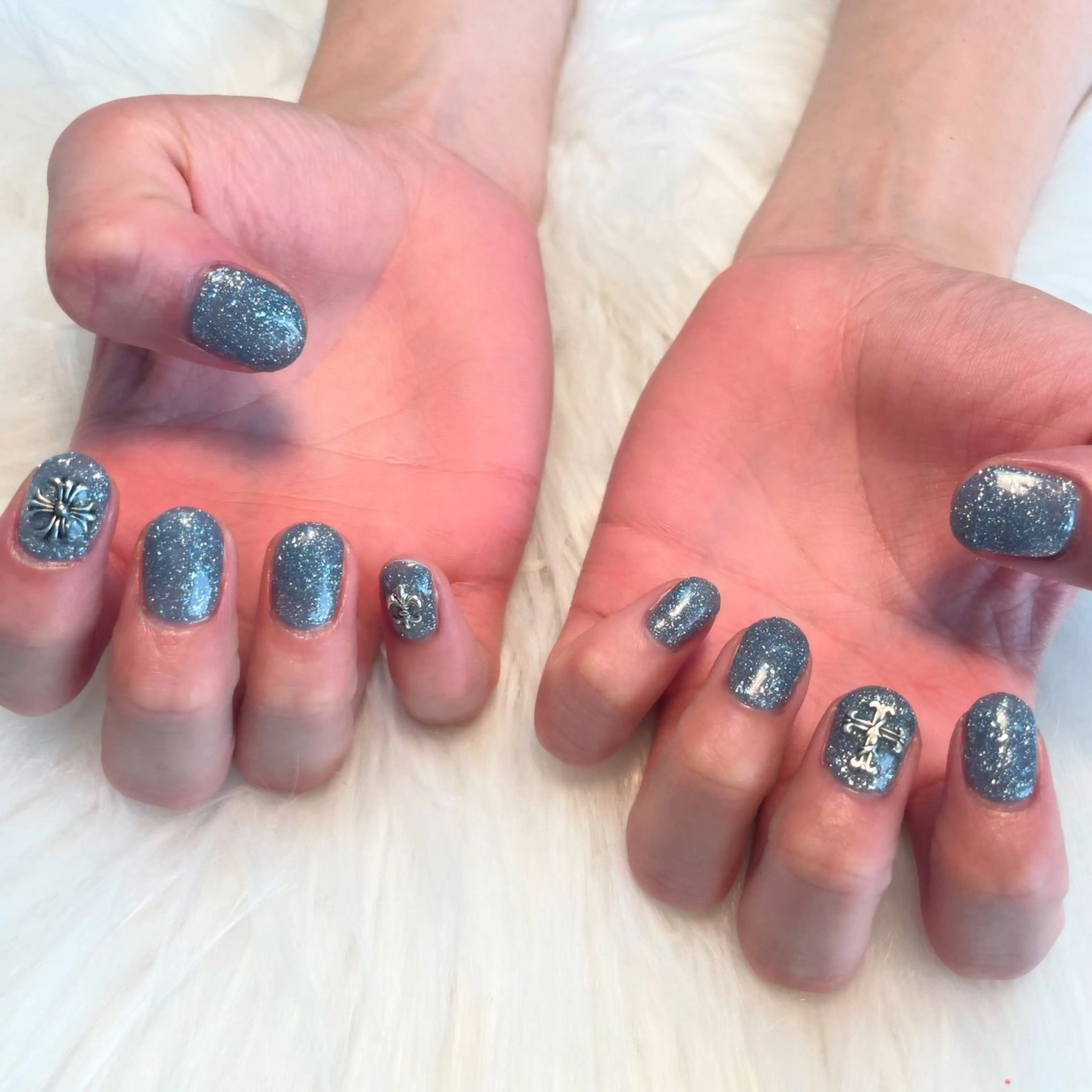 メンズ ネイル ハンドネイル ゴテゴテ💙ワンホン リオナのネイルデザイン