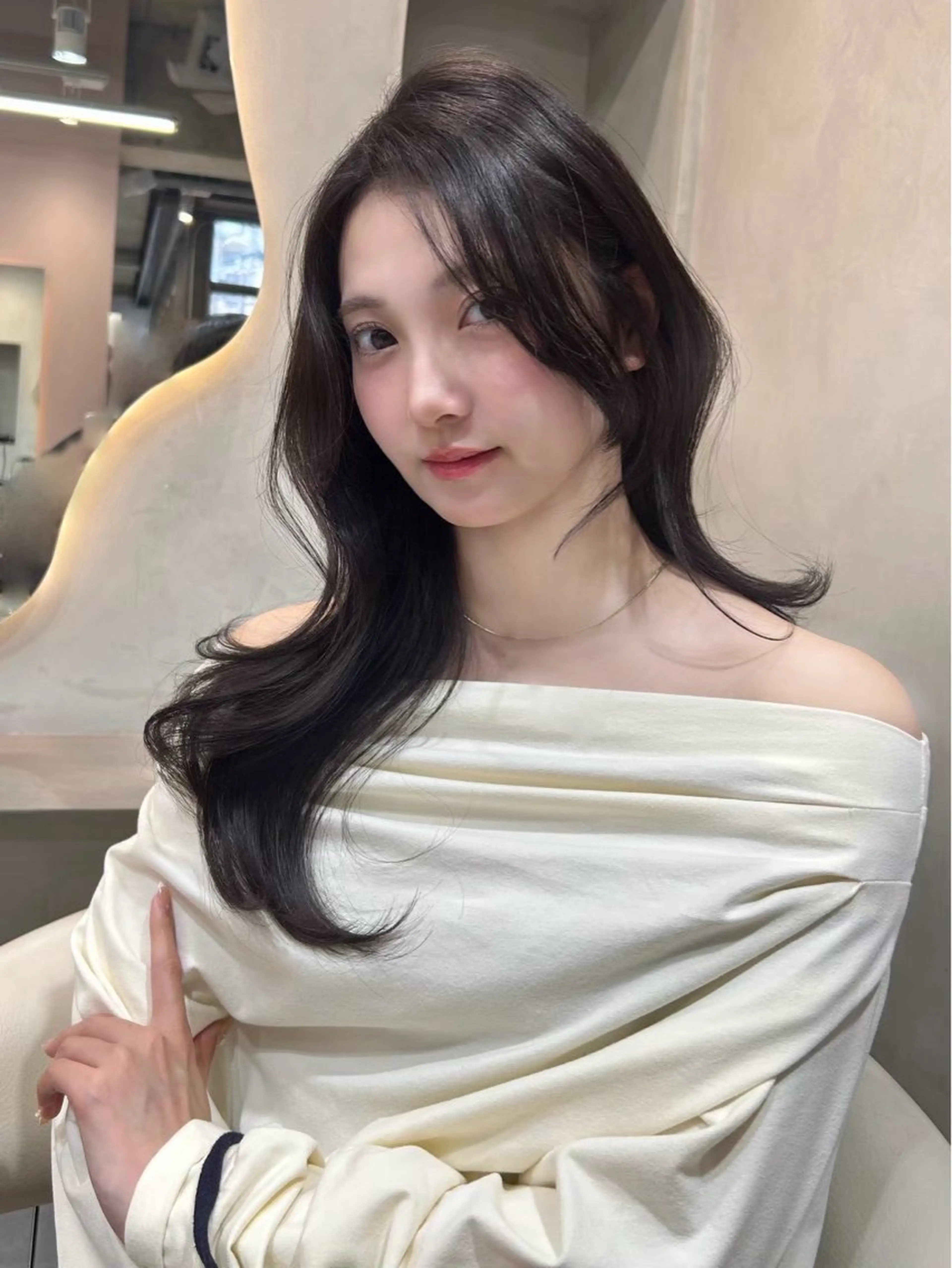 トーンダウンしたい🎀　暗めニュアンスカラー➕トリートメント🤎ロング料金なし🍓の写真