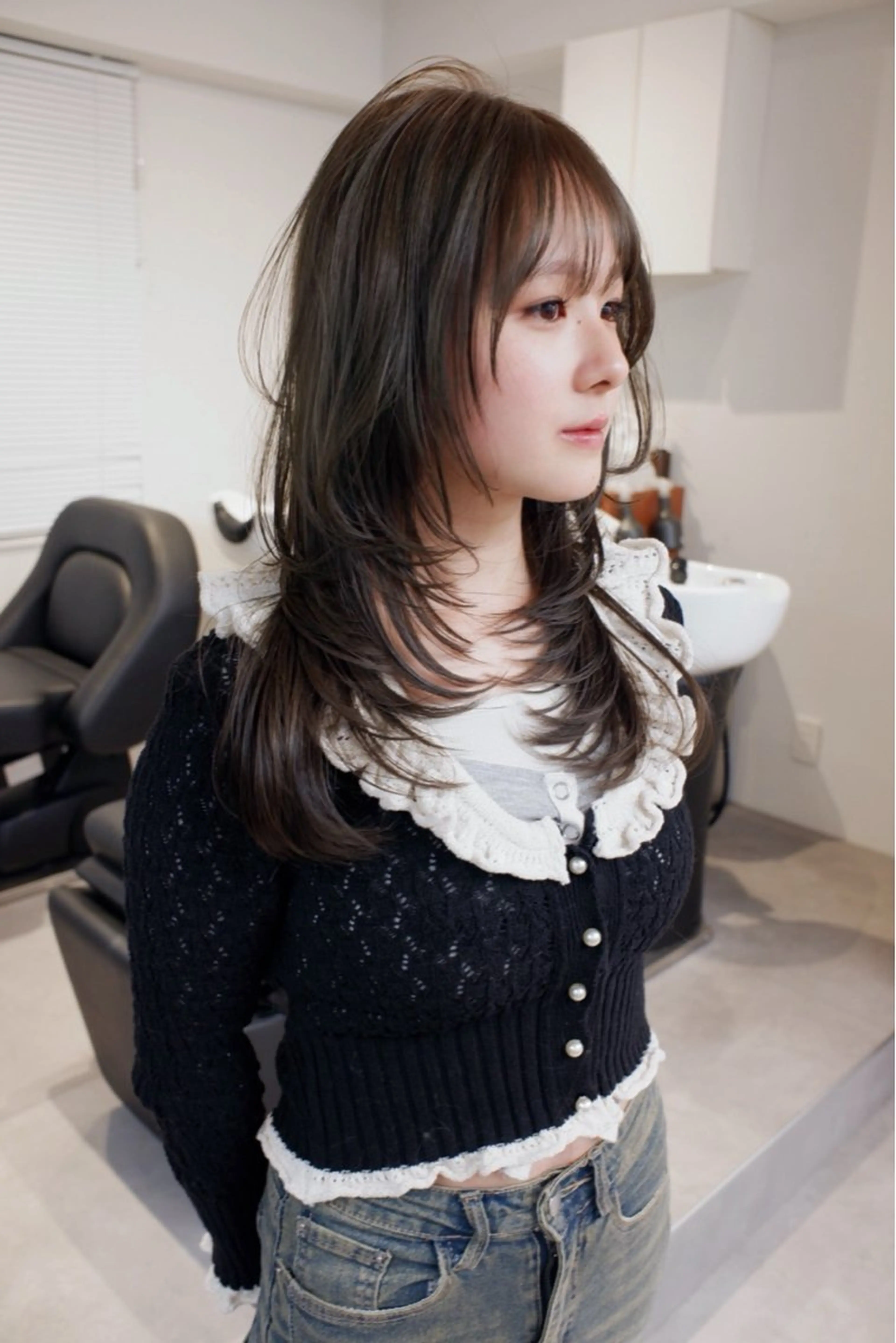 セミロング カラー 瀬利 華加のヘアスタイル