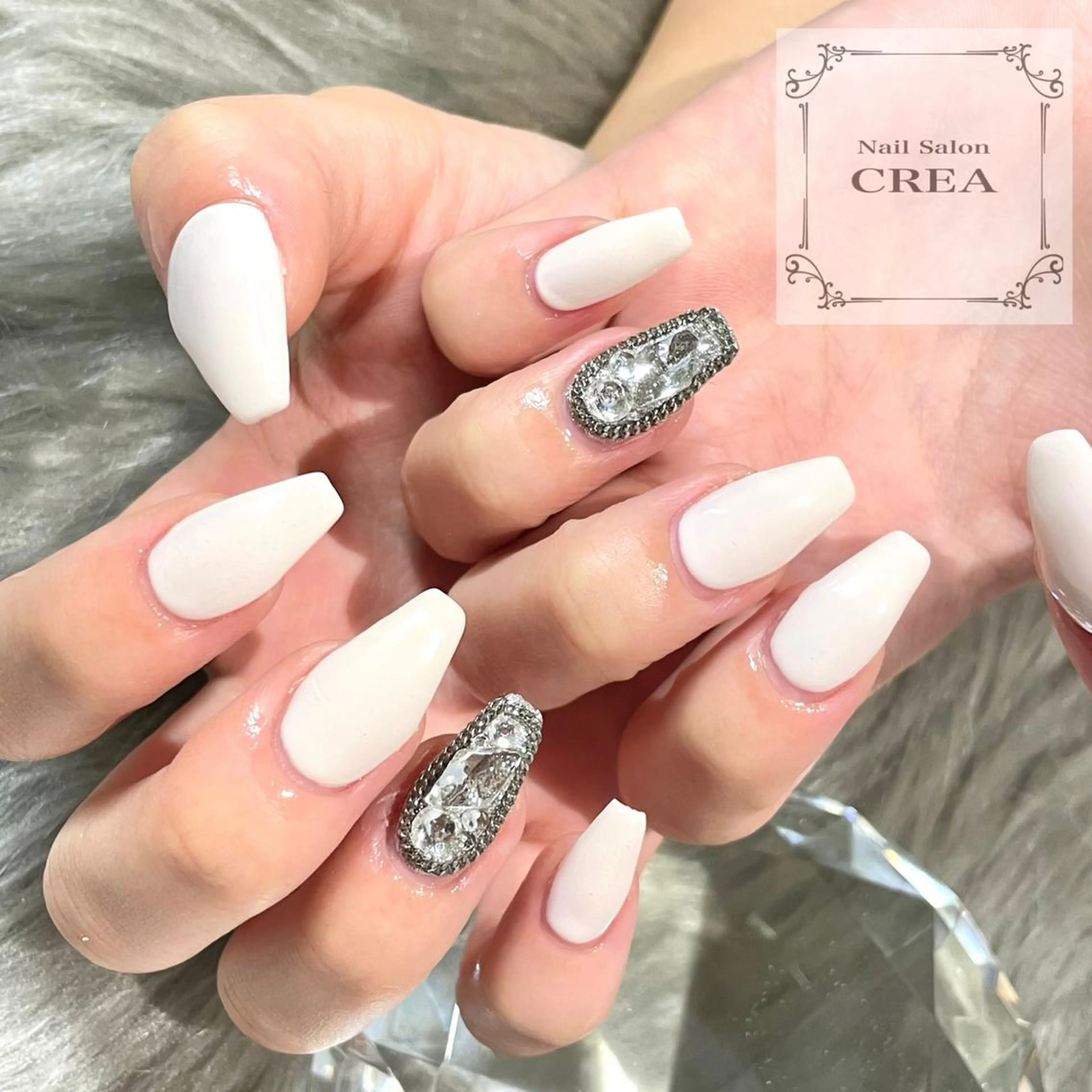 ネイル ストーンネイル ハンドネイル NailSalon CREAのネイルデザイン