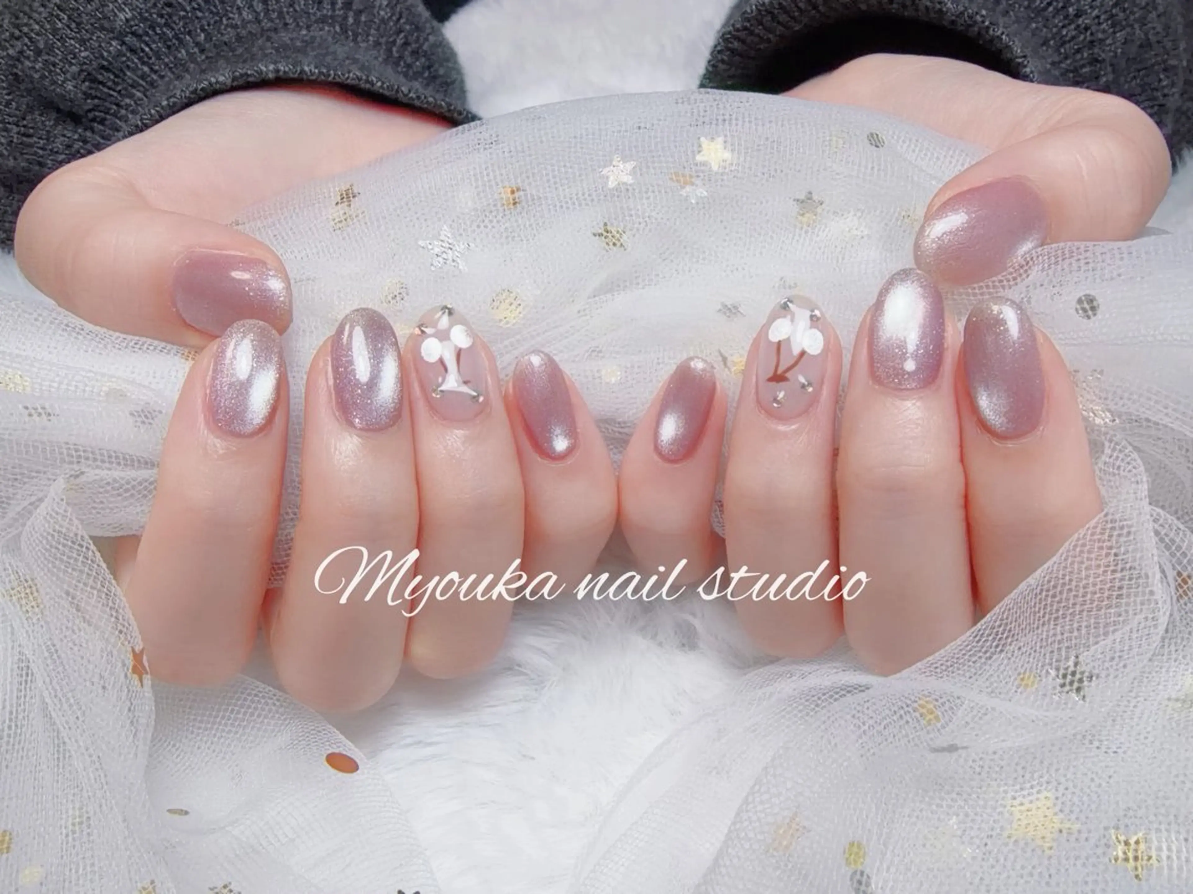 ネイル チークネイル 長さ出し フットネイル ジェルネイル グラデーション ハンドネイル ハンドケア Myouka 板橋区大山駅前店のネイルデザイン