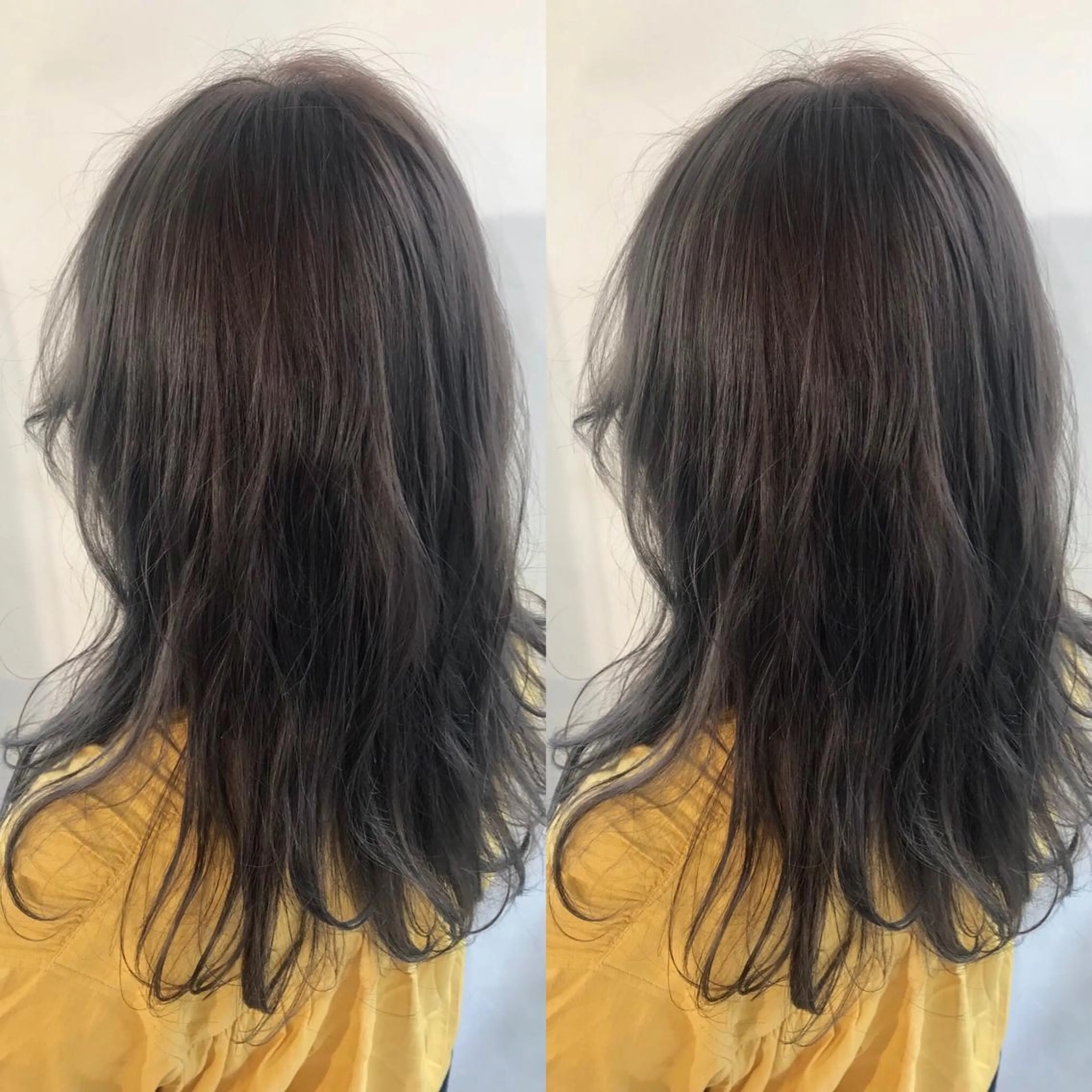 セミロング カラー 小栗 麻衣のヘアスタイル