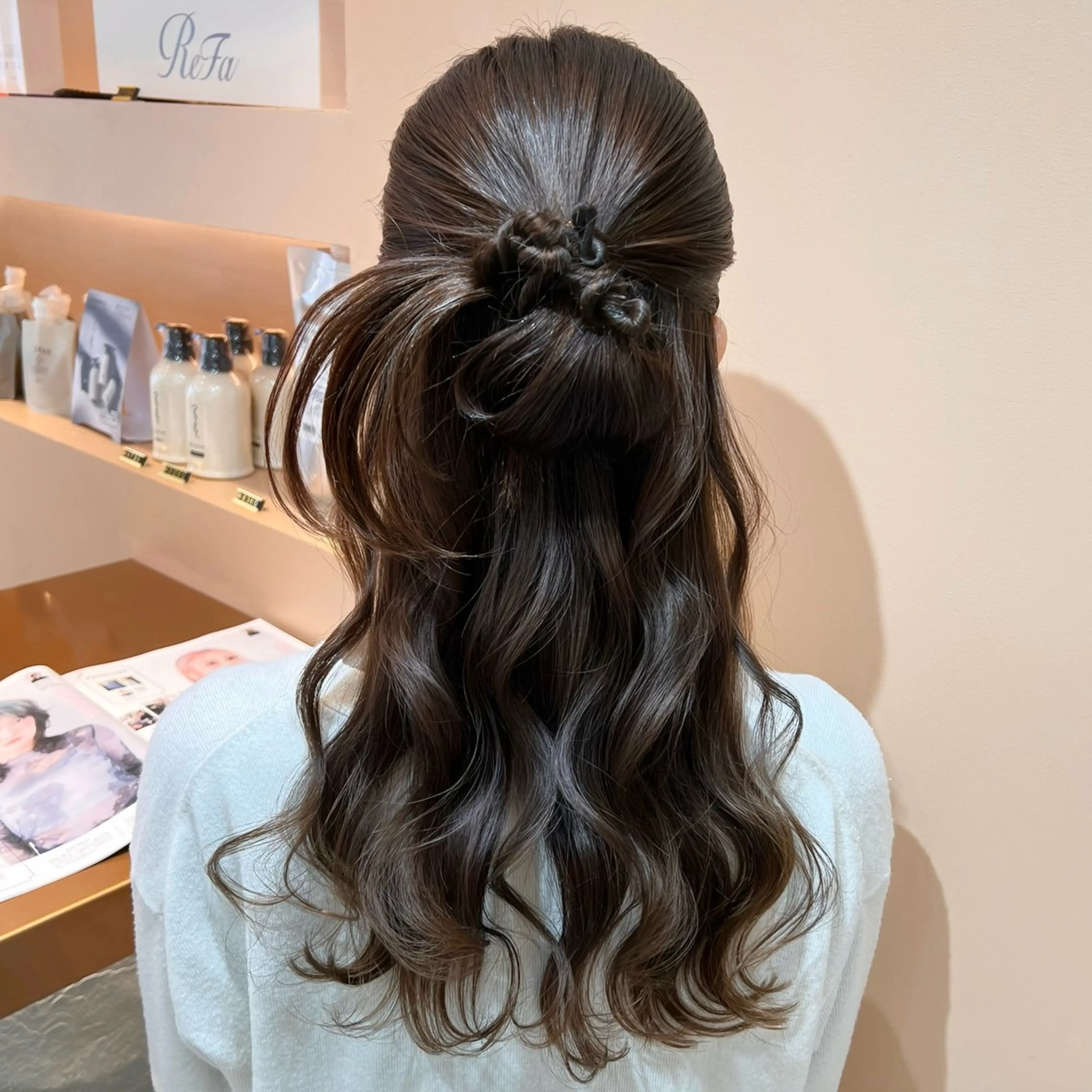 ロング ヘアアレンジ ハーフアップ ヘアセット ✨カチモリ✨レイヤー 韓国ヘア🇰🇷ゆいのヘアスタイル