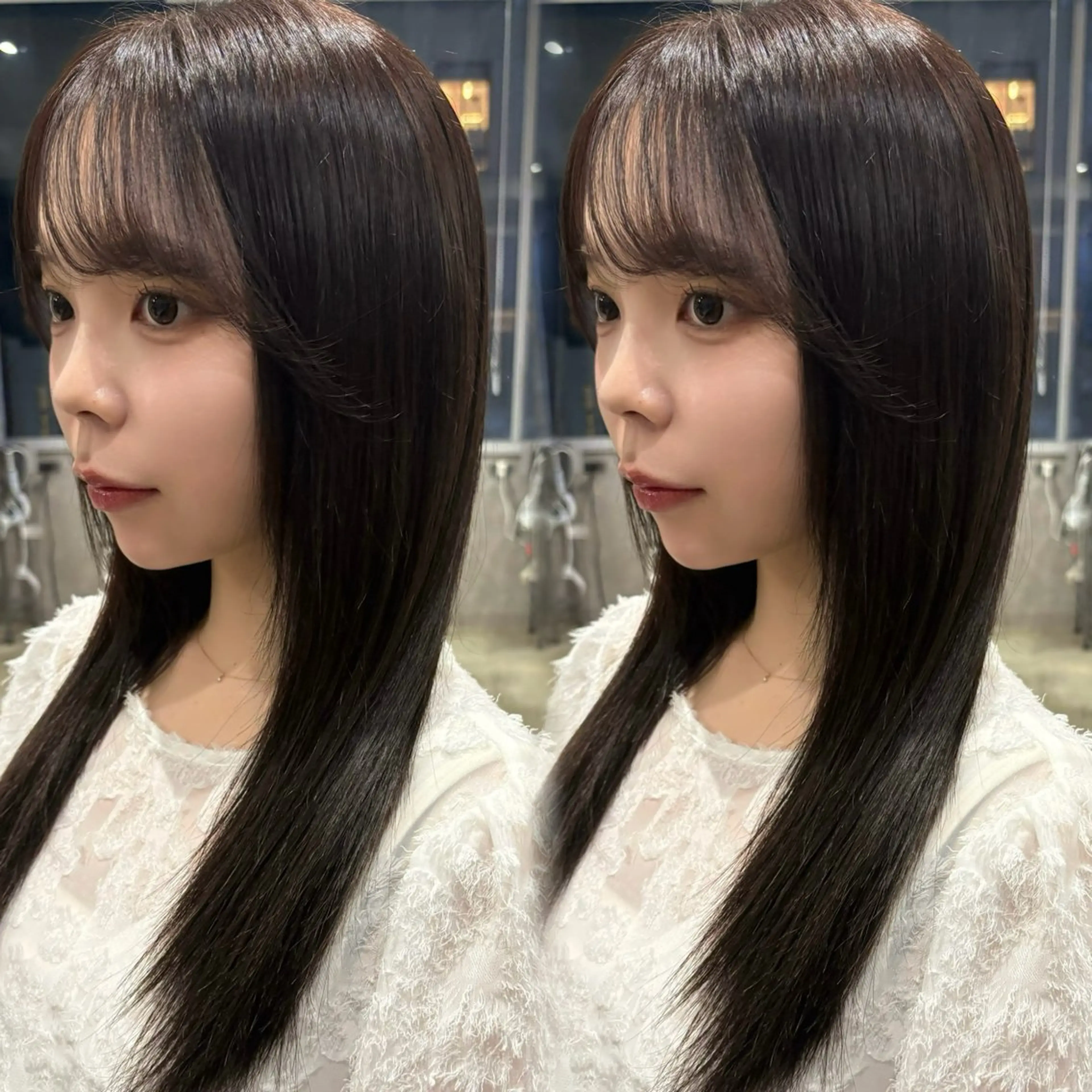 ロング カラー ブラウンカラー チョコレートブラウン 透明感カラー ヘアカラー トリートメント 髪質改善×透明感カラ ー/新宿/SHOKIのヘアスタイル