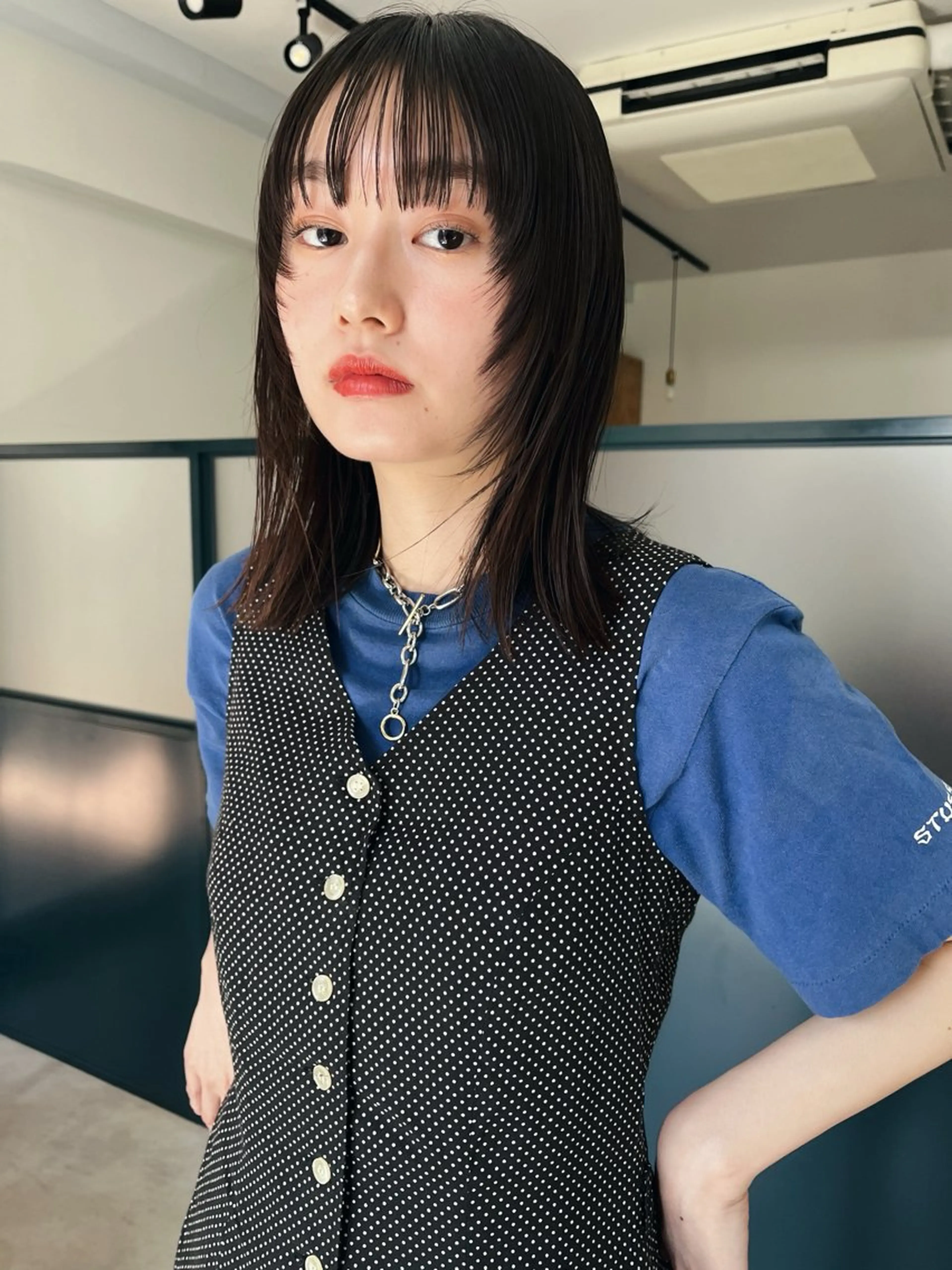 ミディアム 暖色/パーマ 🌼クニトウメイのヘアスタイル