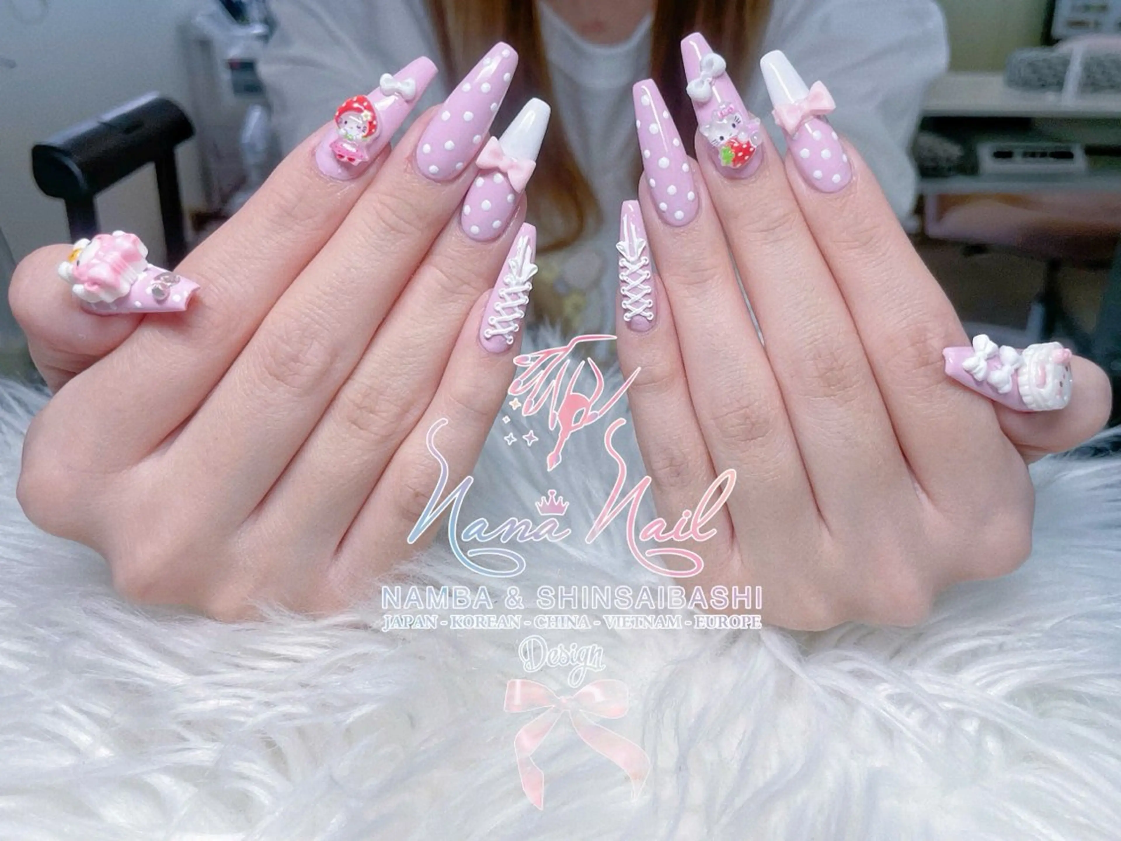 ネイル チークネイル 桜ネイル フラッシュネイル フットネイル ジェルネイル ハンドネイル リナネイル アメ村心斎橋店のネイルデザイン