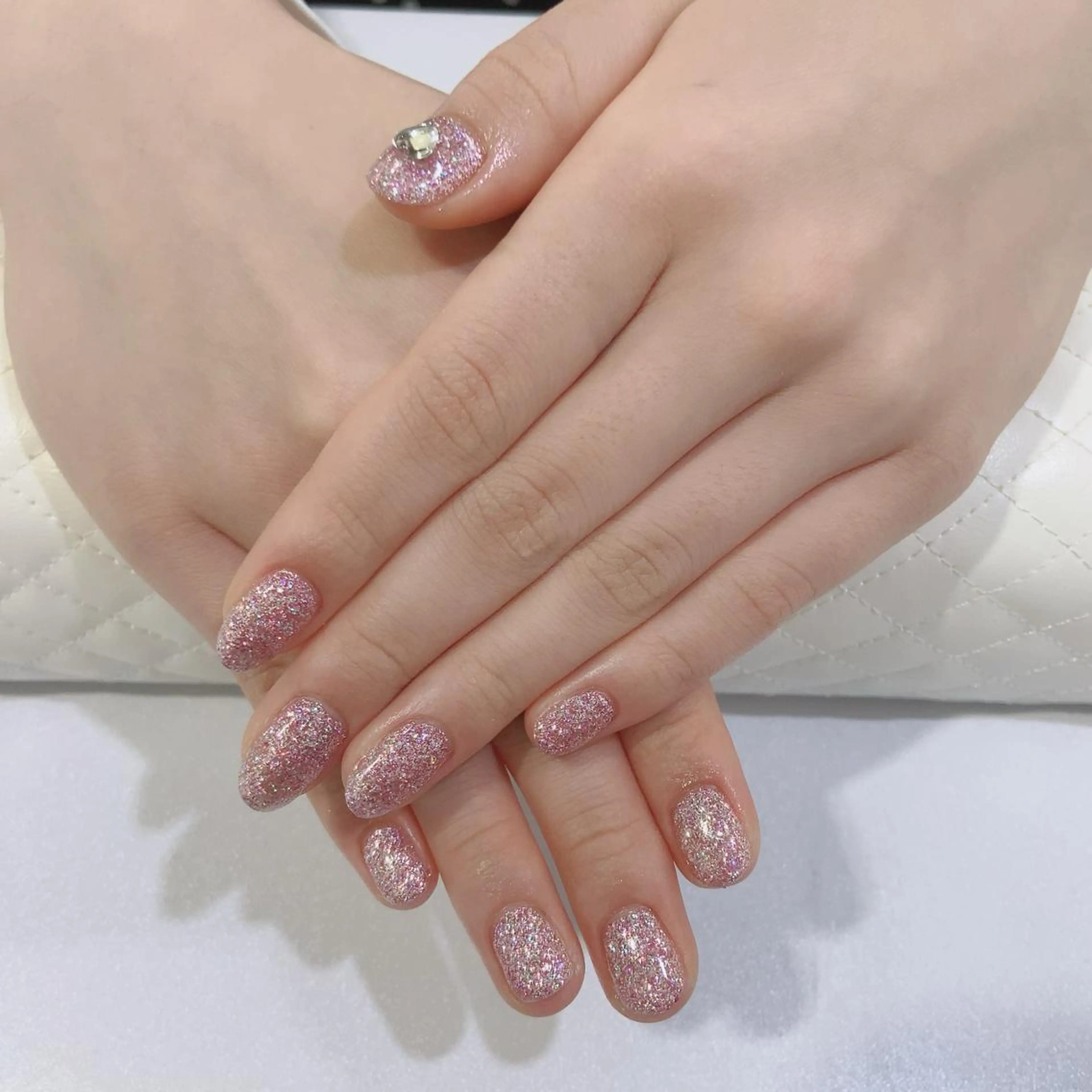 ネイル ハート ラメ(グリッター) ストーンネイル Nail salon suuのネイルデザイン
