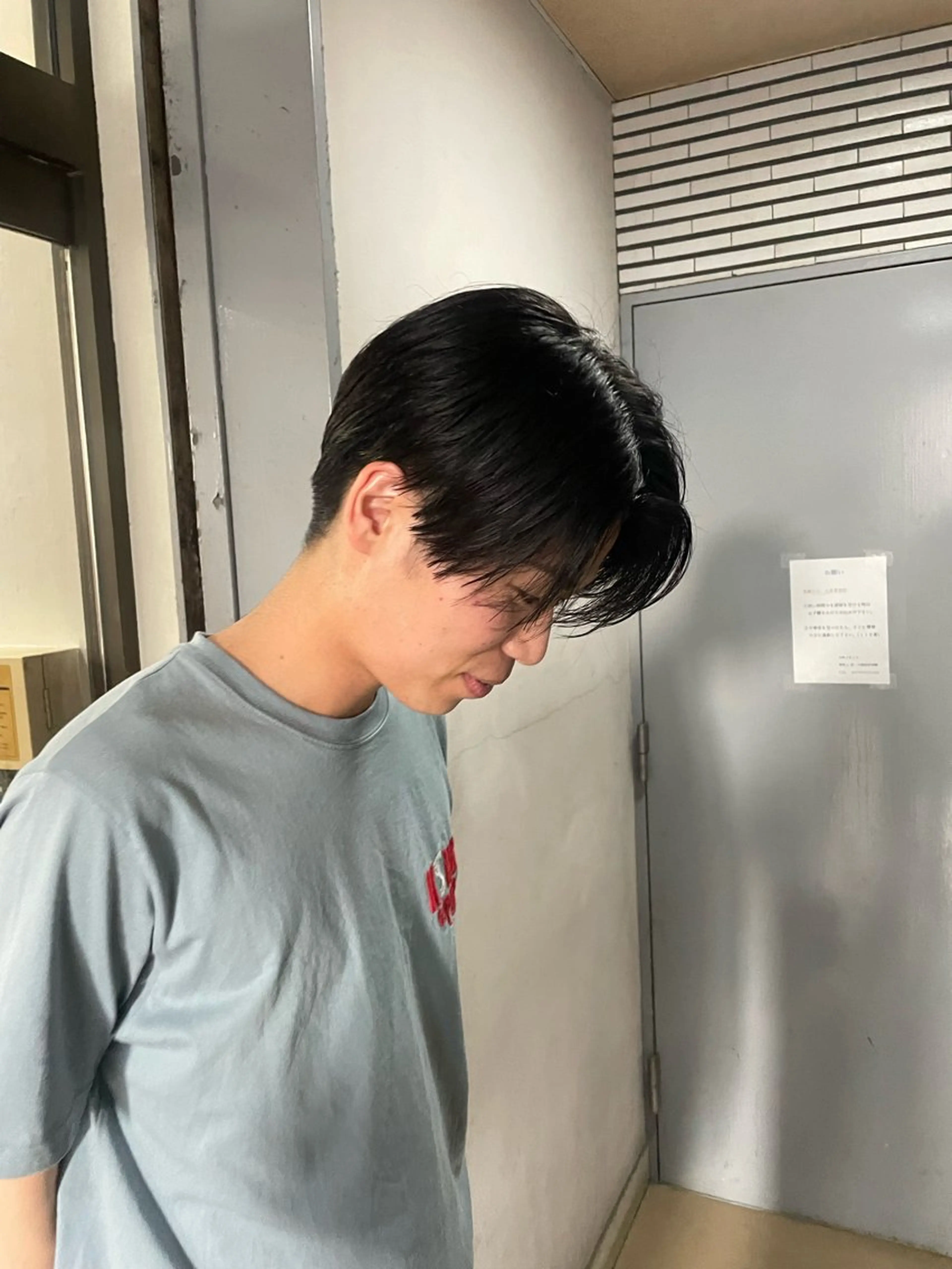 メンズ センターパート 韓国ヘア/wカラー レイヤー/RIN🎀のヘアスタイル