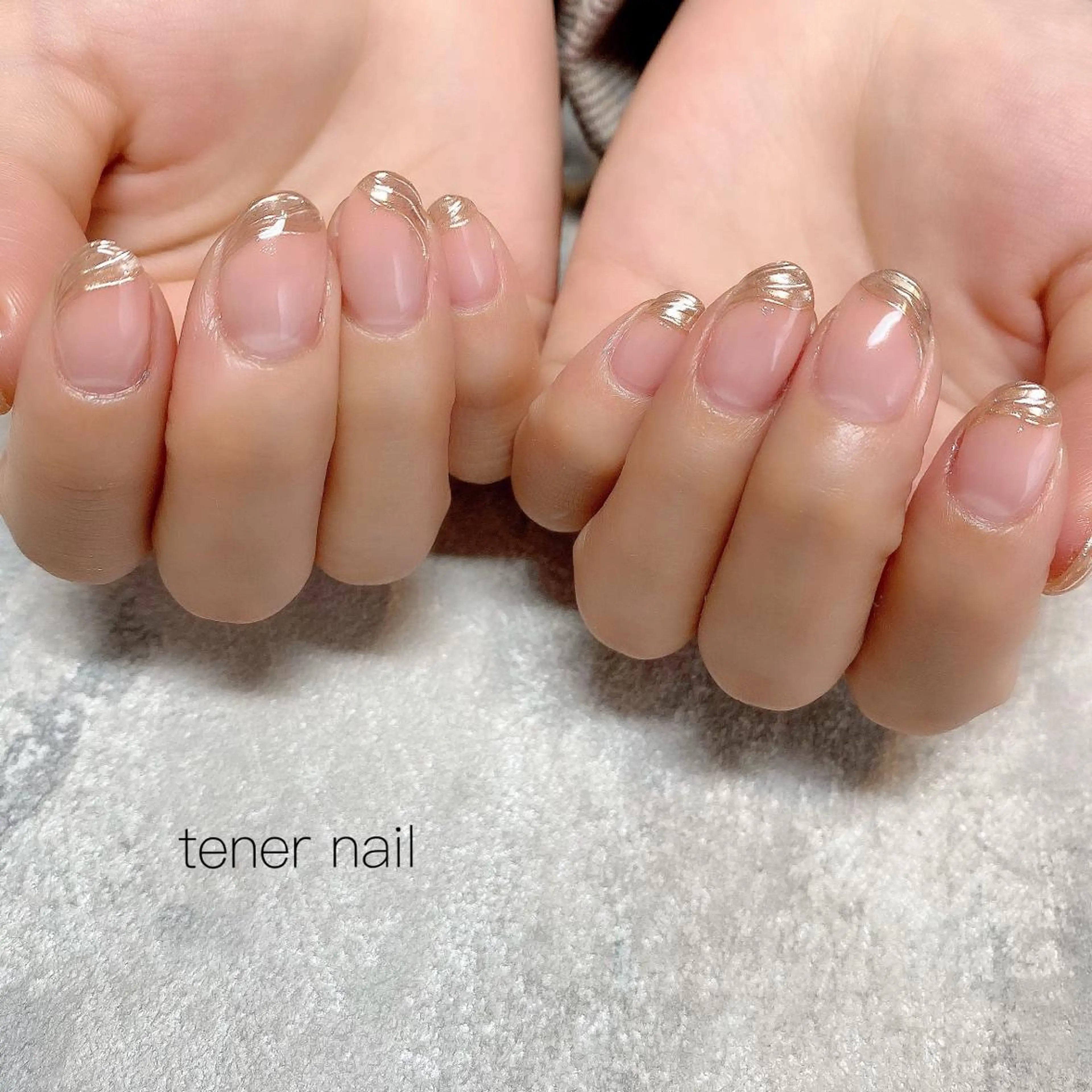 ネイル フレンチネイル ミラーネイル テネルネイル tener nailのネイルデザイン