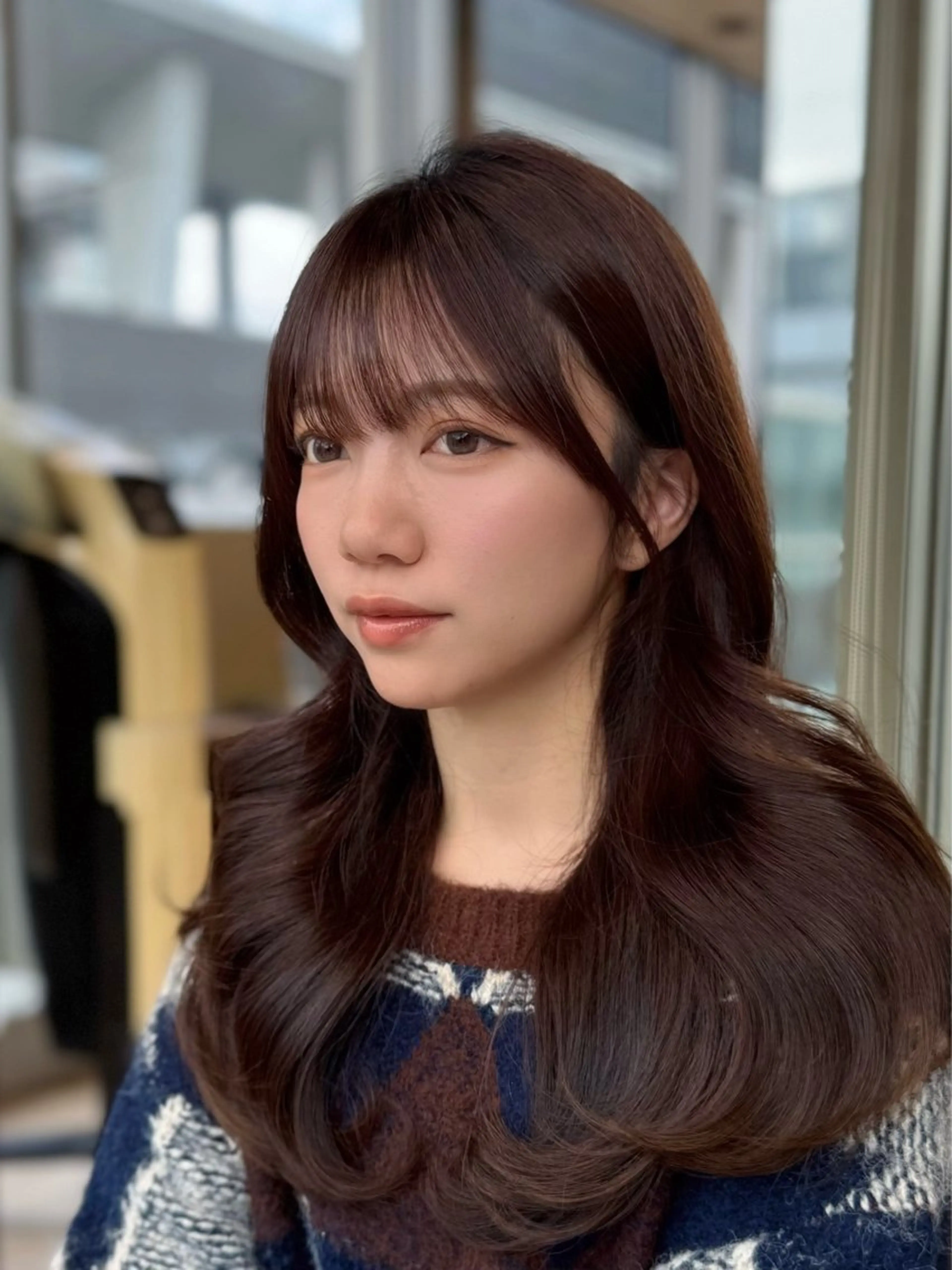 ミディアム カラー ヘアアレンジ カット ヘアカラー トリートメント 顔周り&ミディアム 特化/池袋/kokiのヘアスタイル
