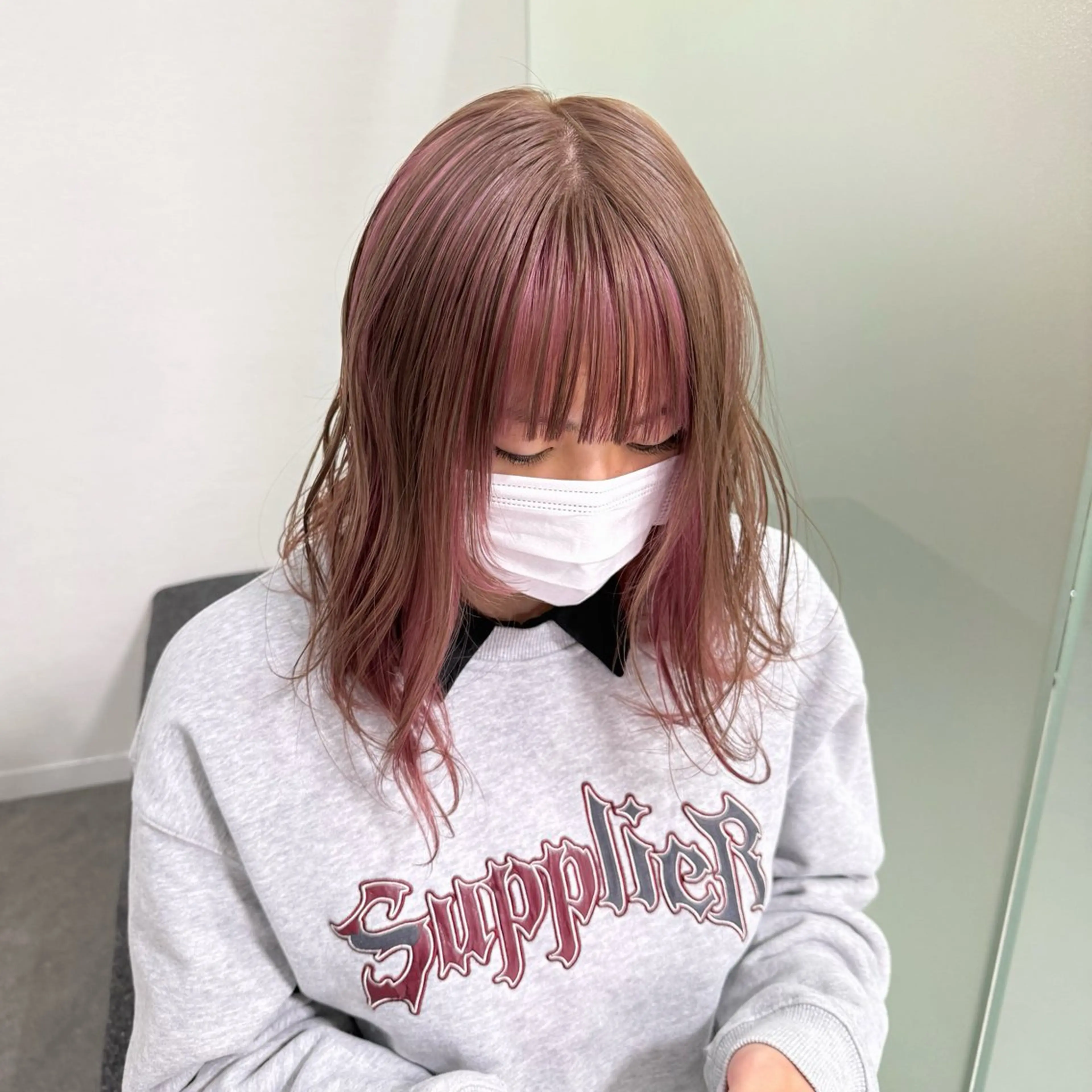 ミディアム Himena🎀 ハイトーン/デザインのヘアスタイル