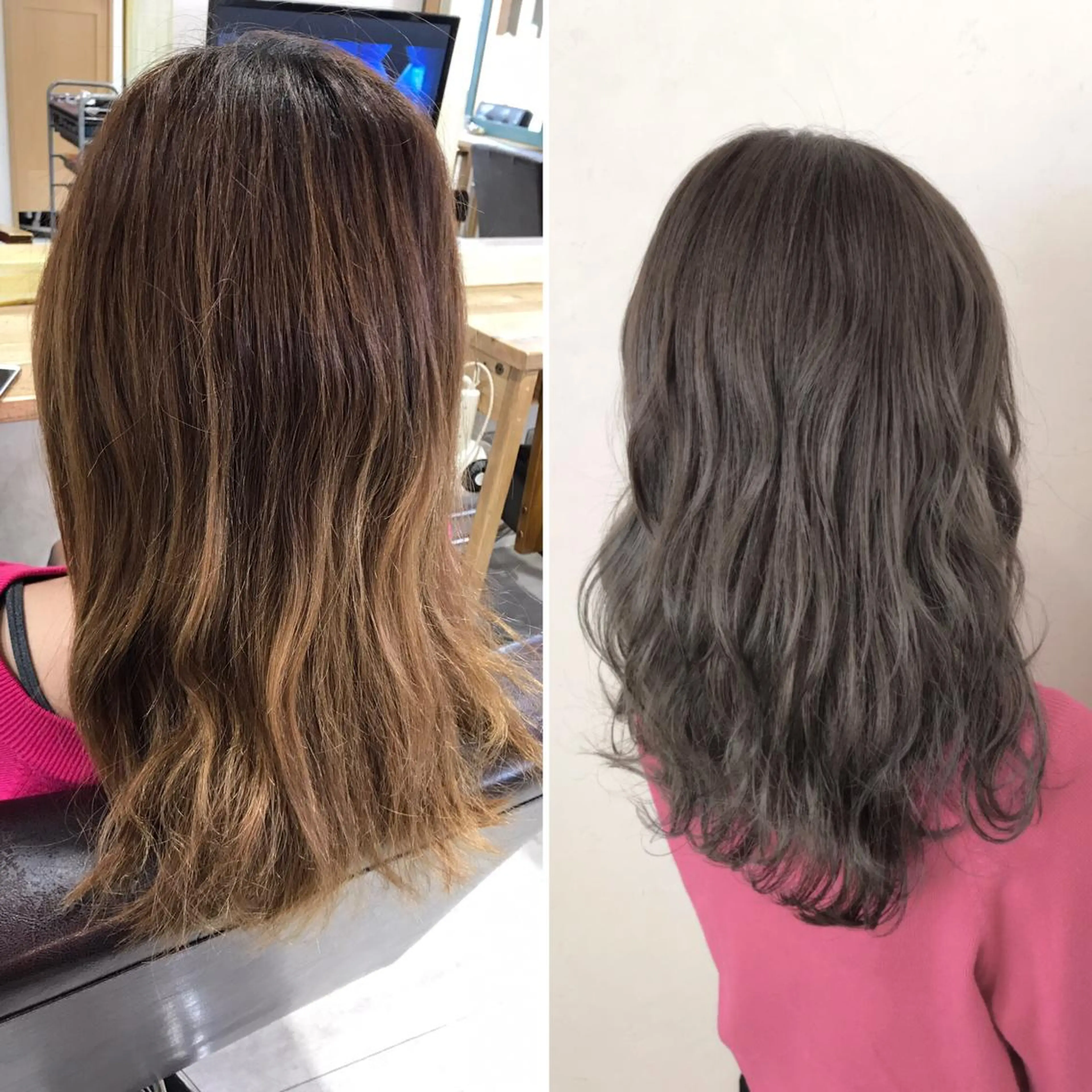 セミロング カラー ヘアアレンジ キッズ ネイル マツエク・マツパ ダークグレー ダークグレージュ グレージュ イルミナカラー カット ヘアカラー トリートメント バレイヤージュ/ 髪質改善/渡邉悟🌱のヘアスタイル