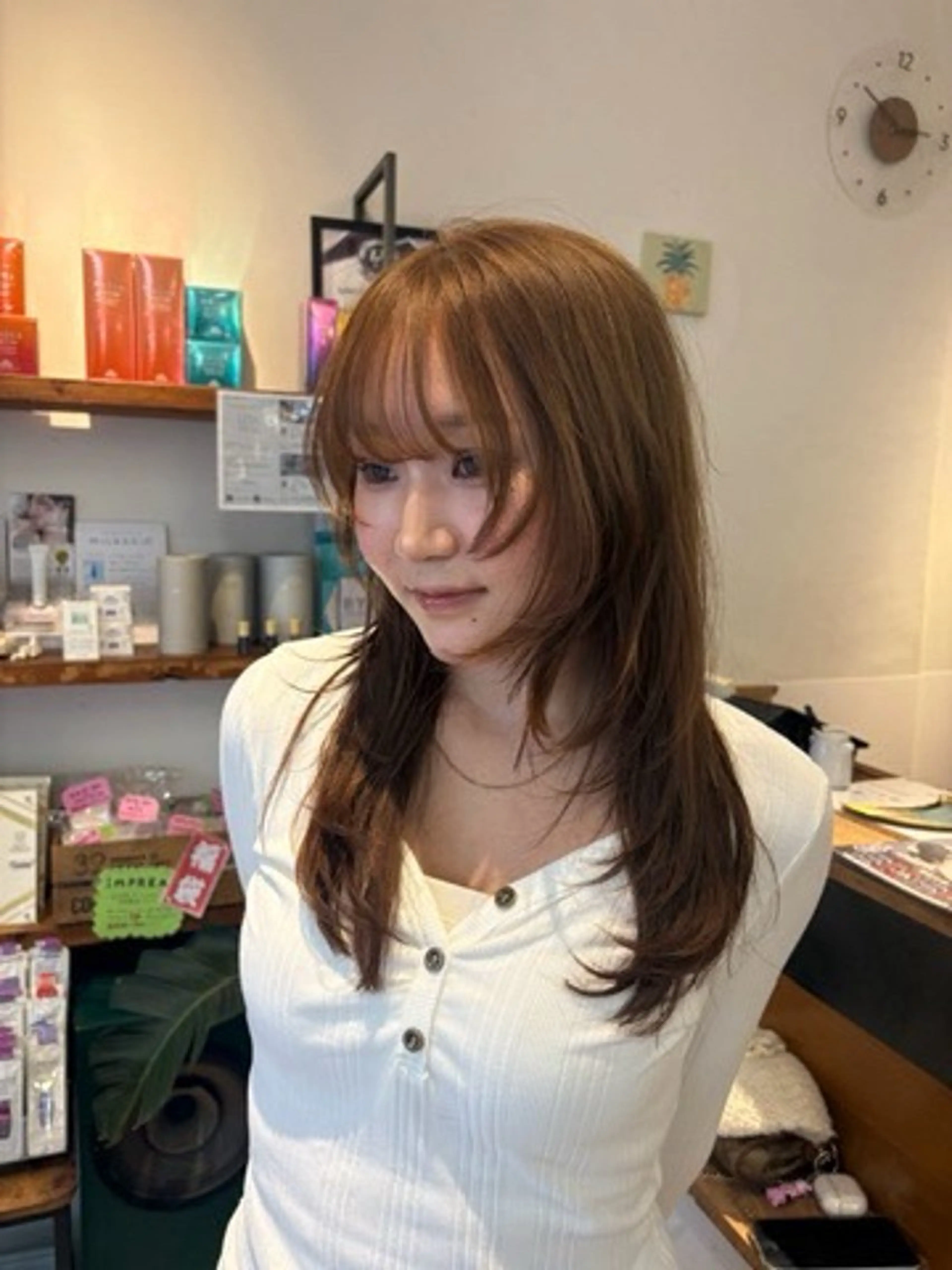 セミロング ヘアカラー 透明感カラー 🧚‍♂️さえのヘアスタイル