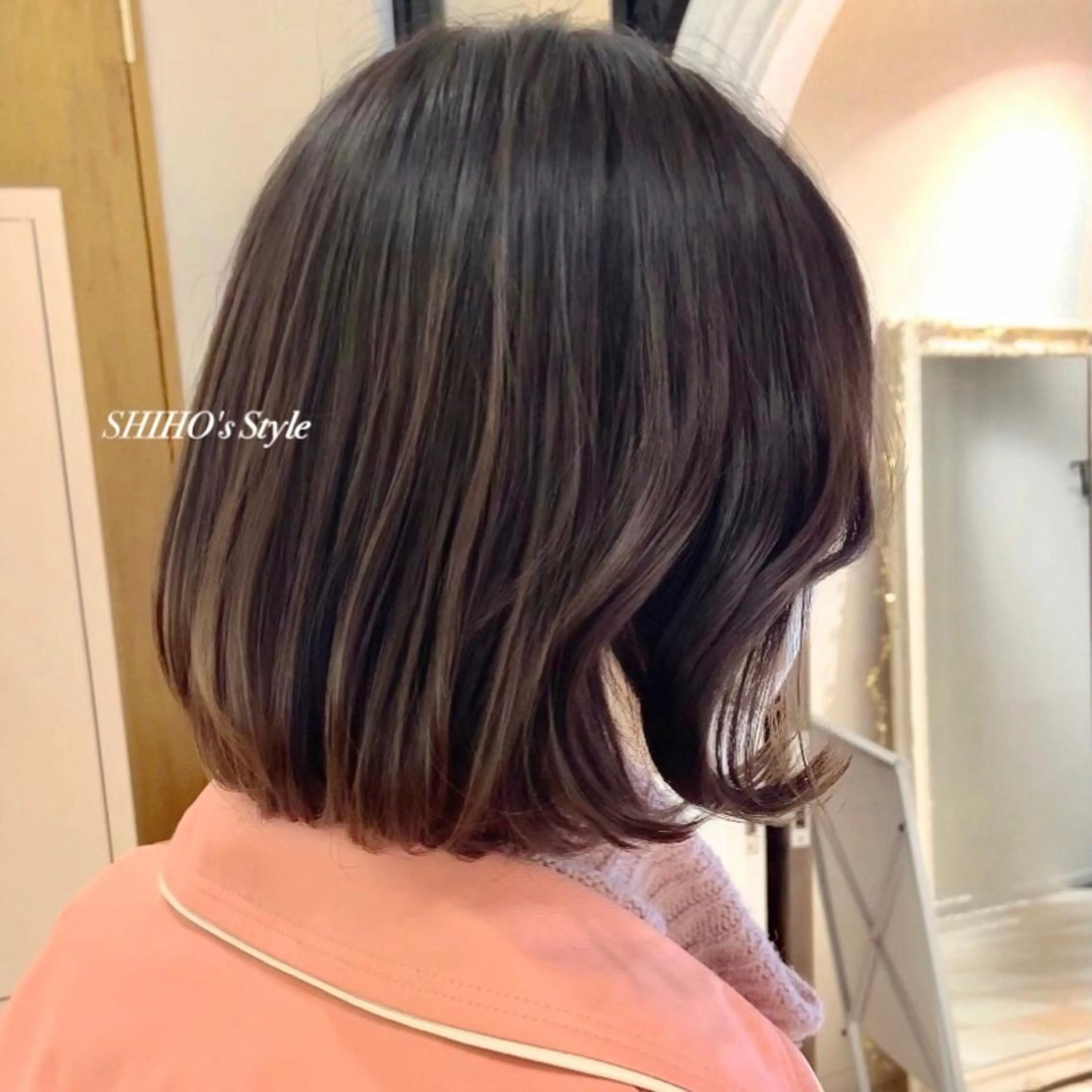 ミディアム カラー パーマ ヘアアレンジ ボブ タンバルモリ 韓国風ヘア 🌈小顔似合わせ SHIHO🌈のヘアスタイル