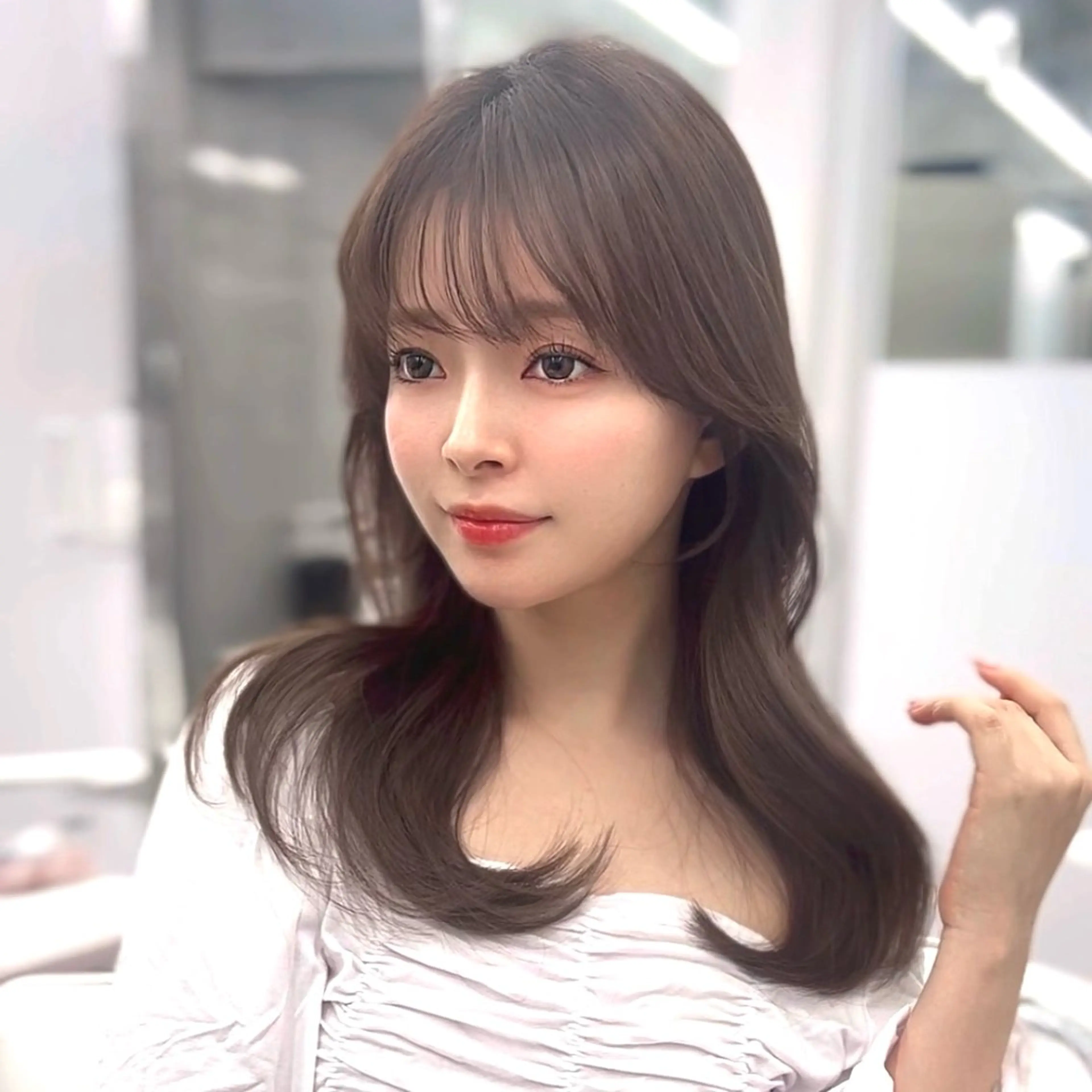 セミロング カラー カット ヘアカラー トリートメント 髪質改善/韓国ヘア 顔まわり特化yutoのヘアスタイル
