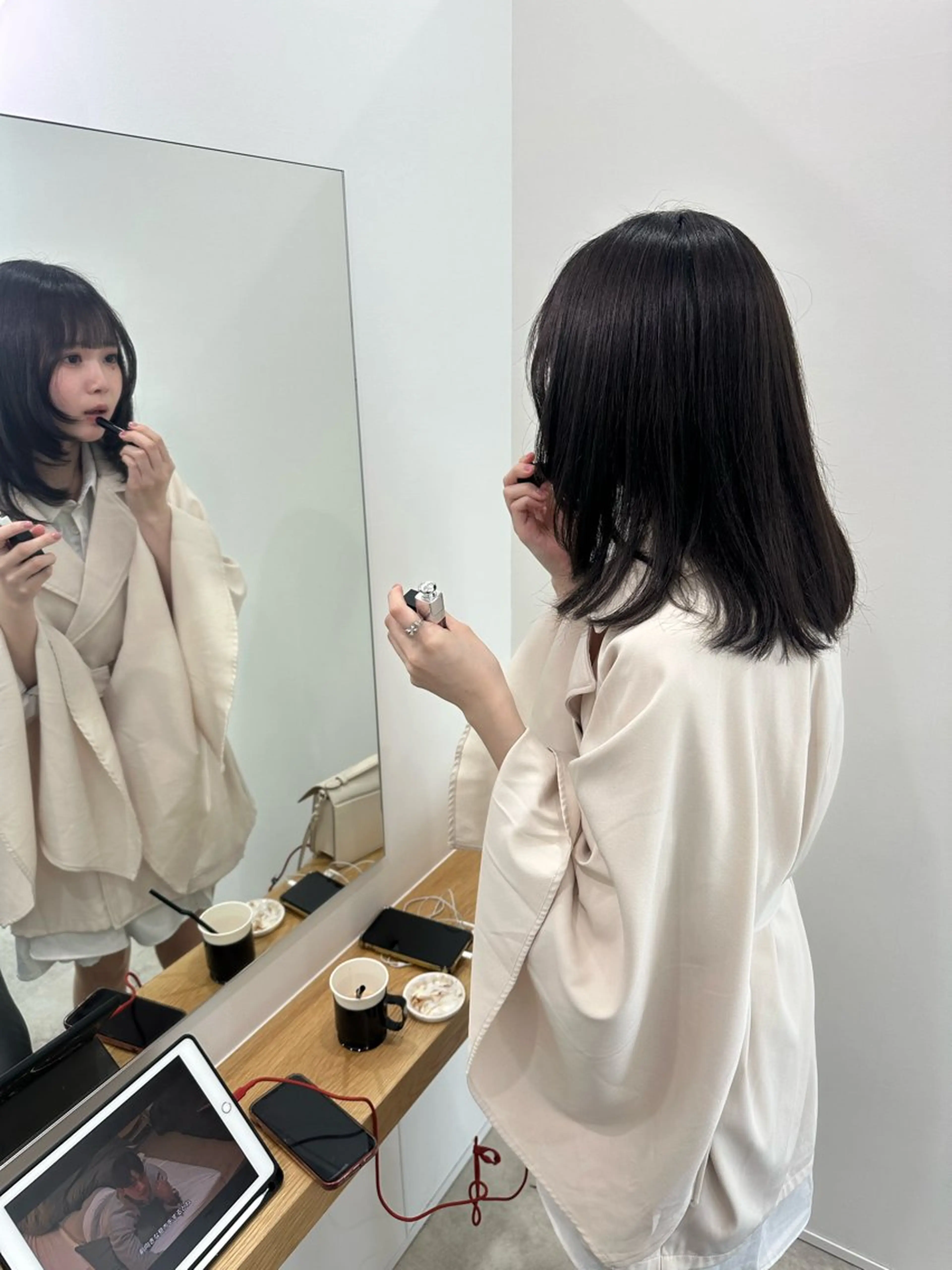 ミディアム カラー カット ヘアカラー トリートメント レイヤー/ナチュラル 💐nao.のヘアスタイル