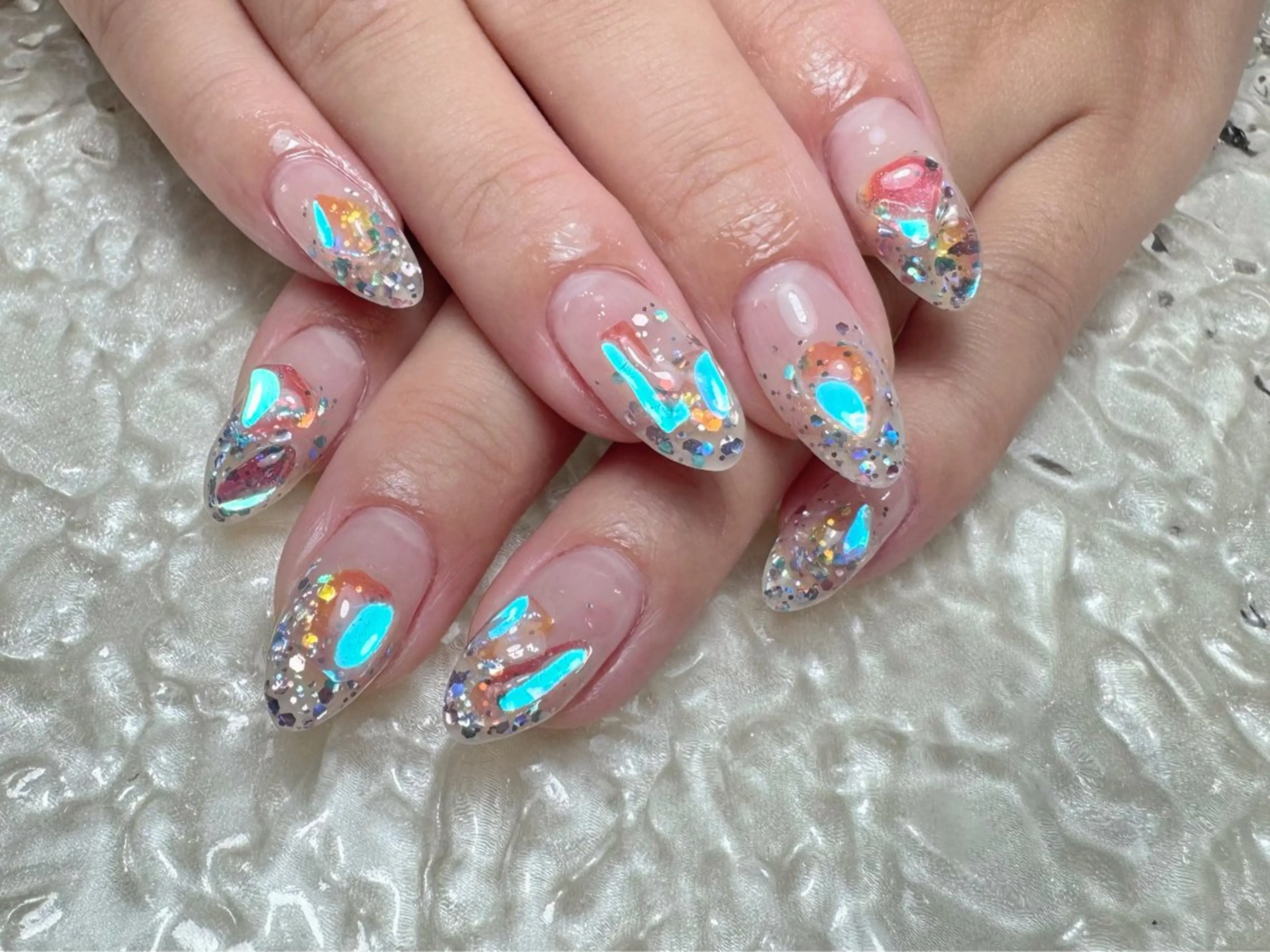 ネイル ハンドネイル マジック ミラーのネイルデザイン