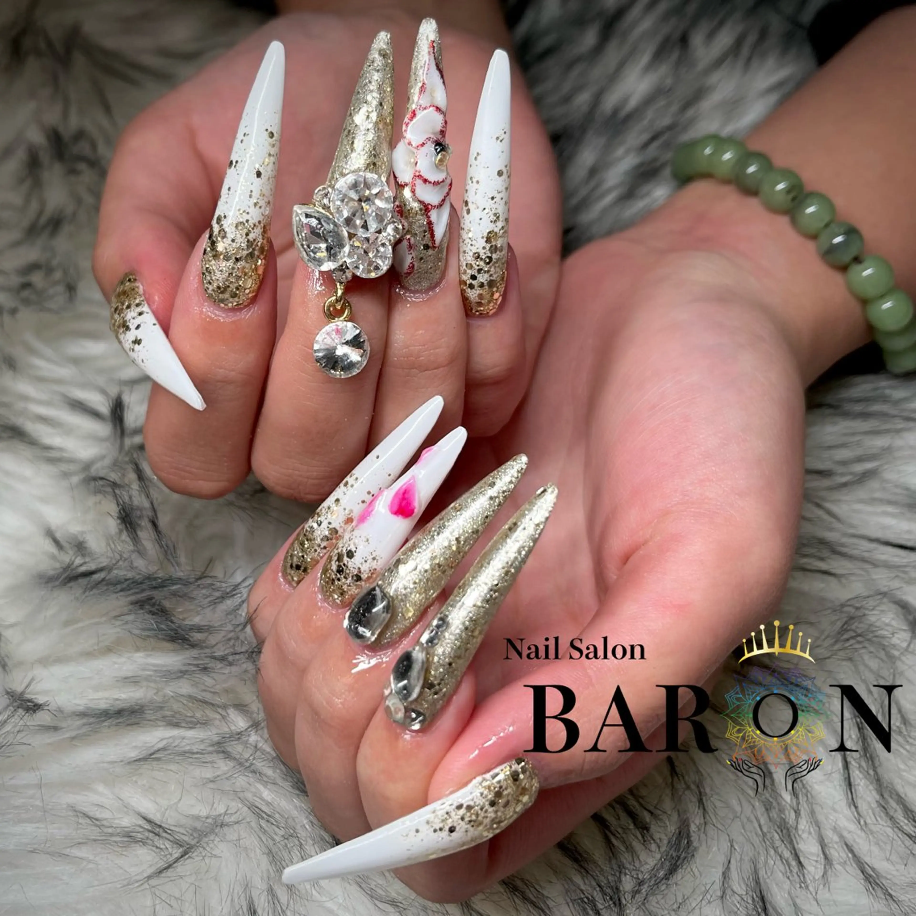 ネイル 成人式 ハンドネイル ☆SAKI☆ BARON 店長のネイルデザイン