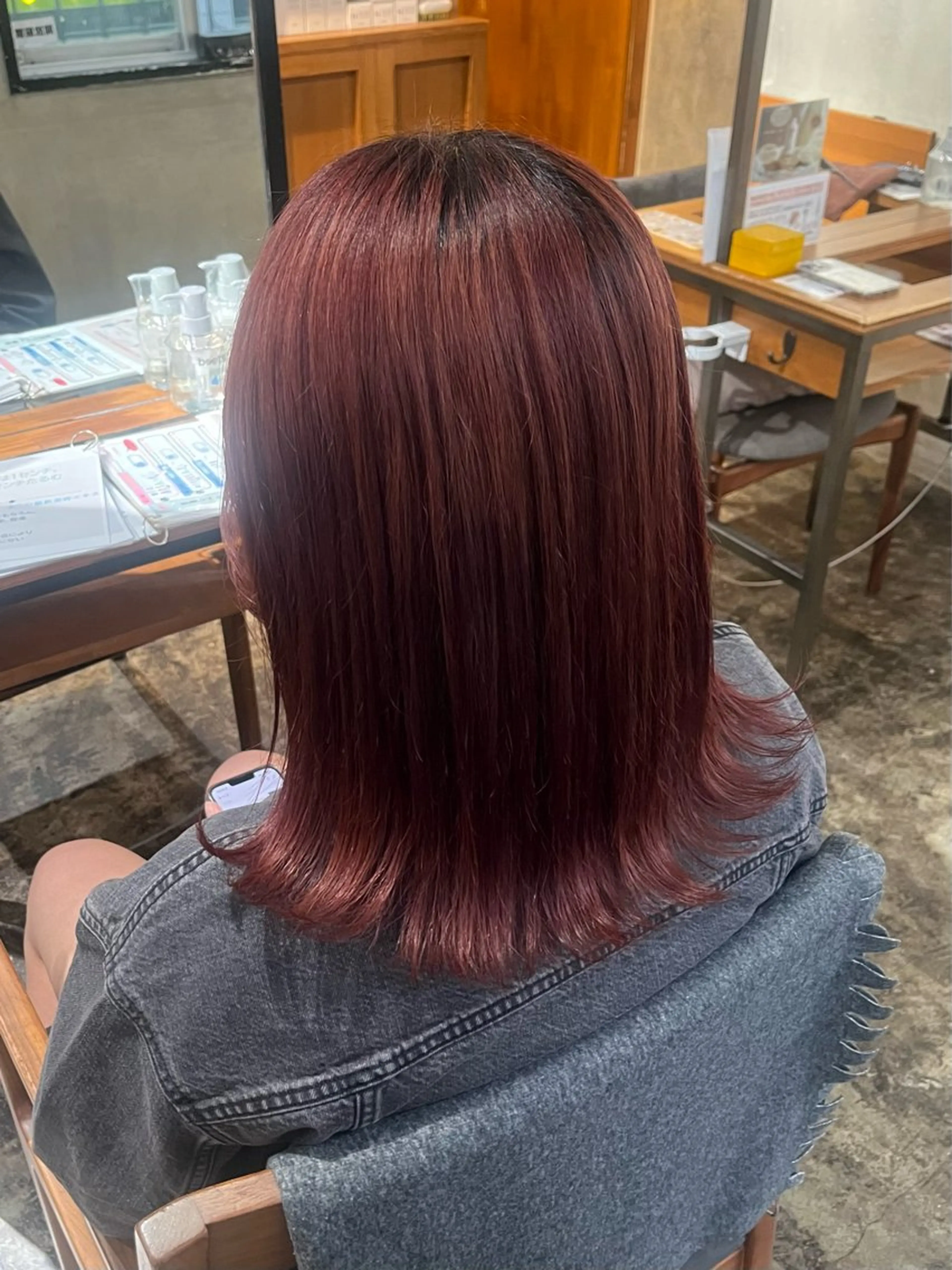 ミディアム カラー 赤熊 咲良 🦔ྀིのヘアスタイル