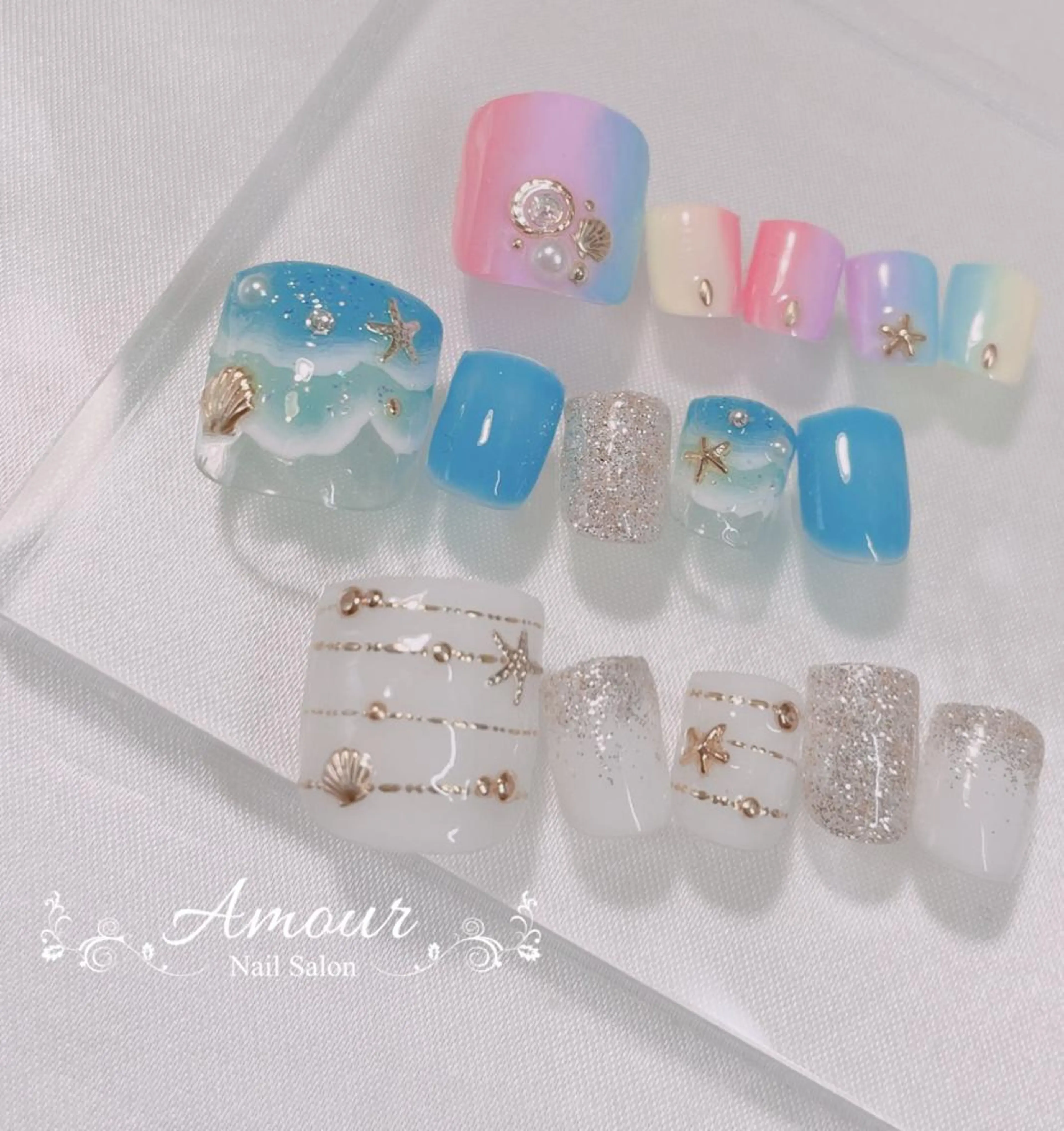 フットネイル👣⸒⸒オフ無料🎀ジェルネイルの写真