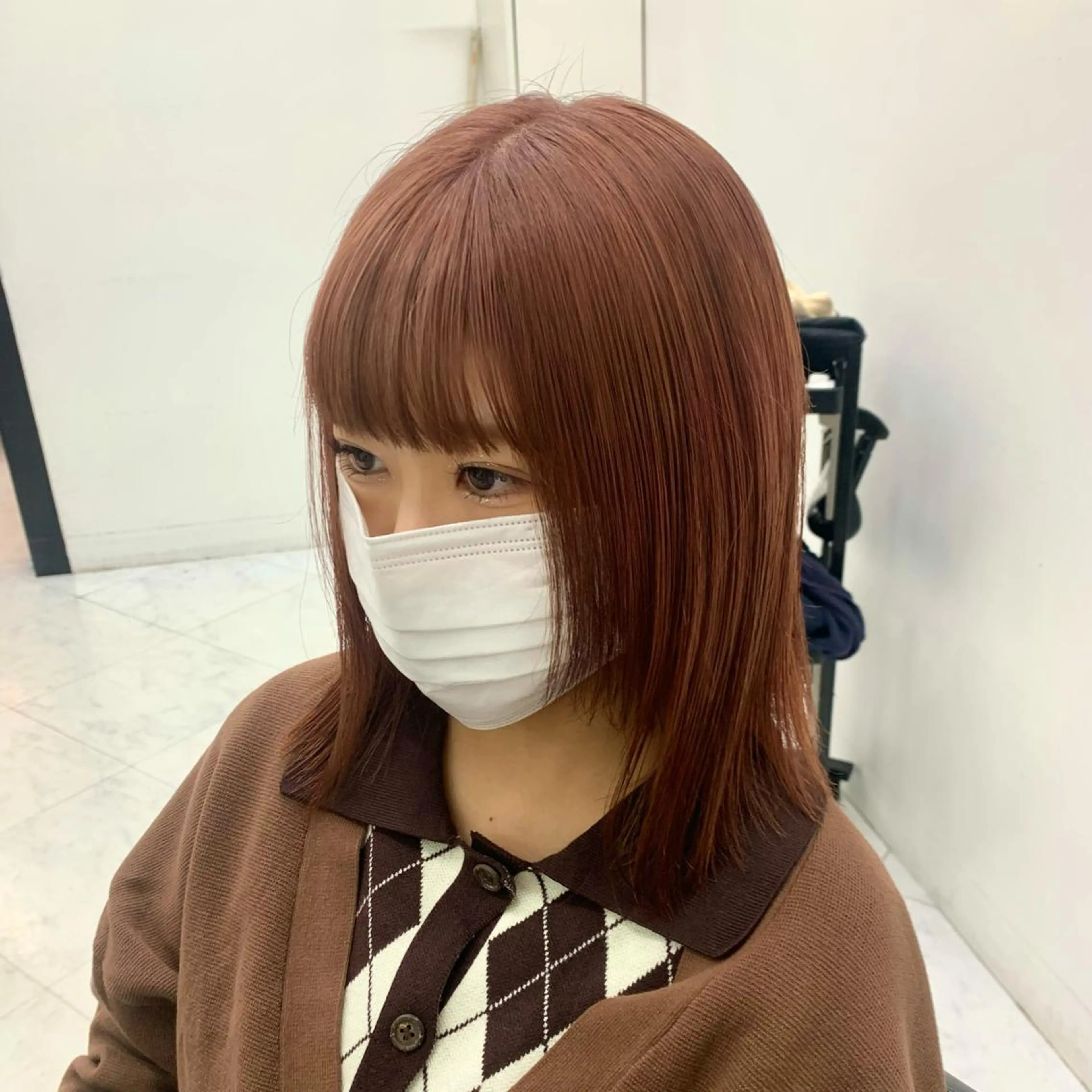 セミロング カラー ヘアカラー トリートメント 🌷ラベンダーピンク 顔まわり🌷ねいろのヘアスタイル