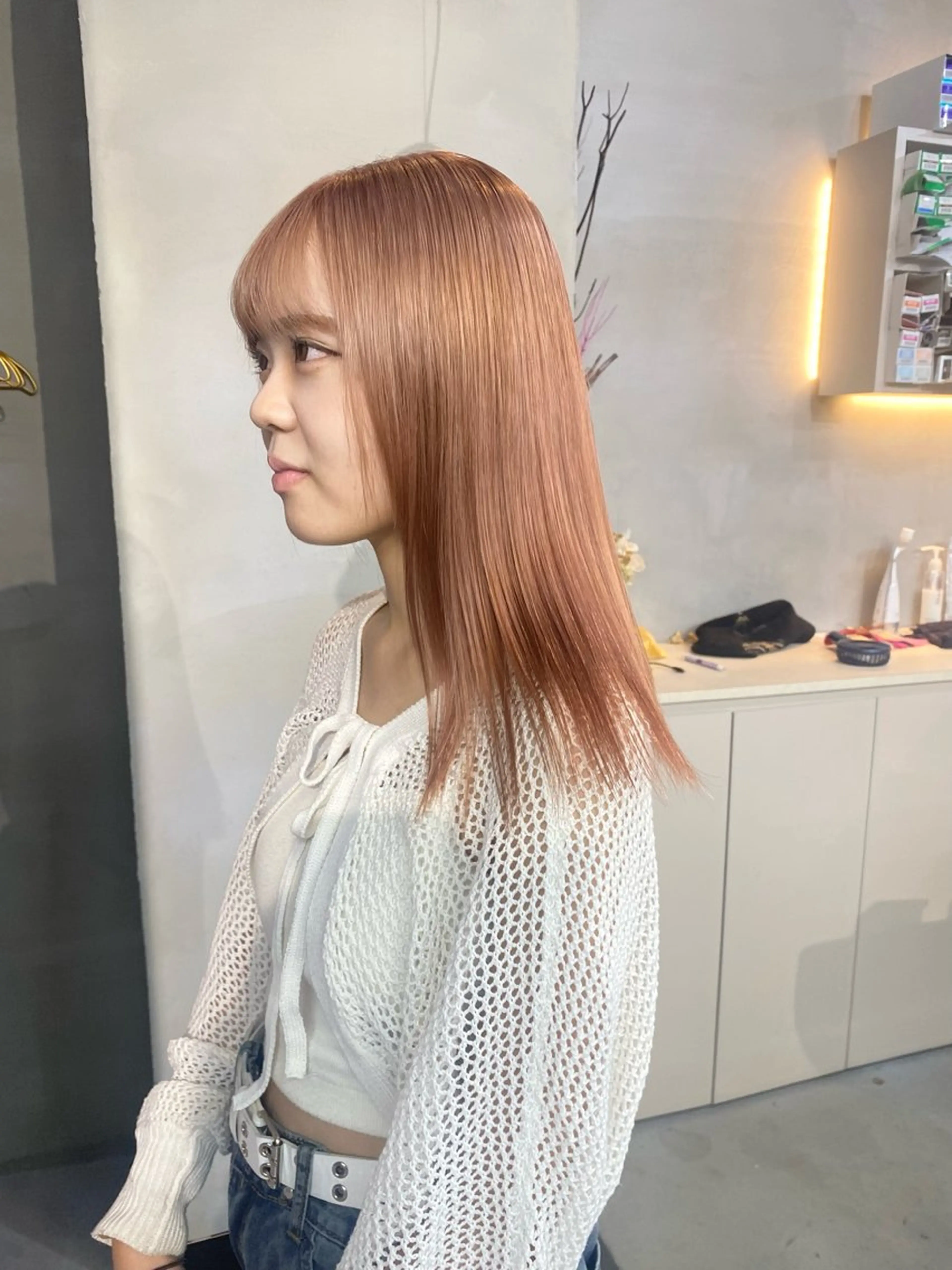 ミディアム カラー ヘアカラー 前橋 姫奈のヘアスタイル