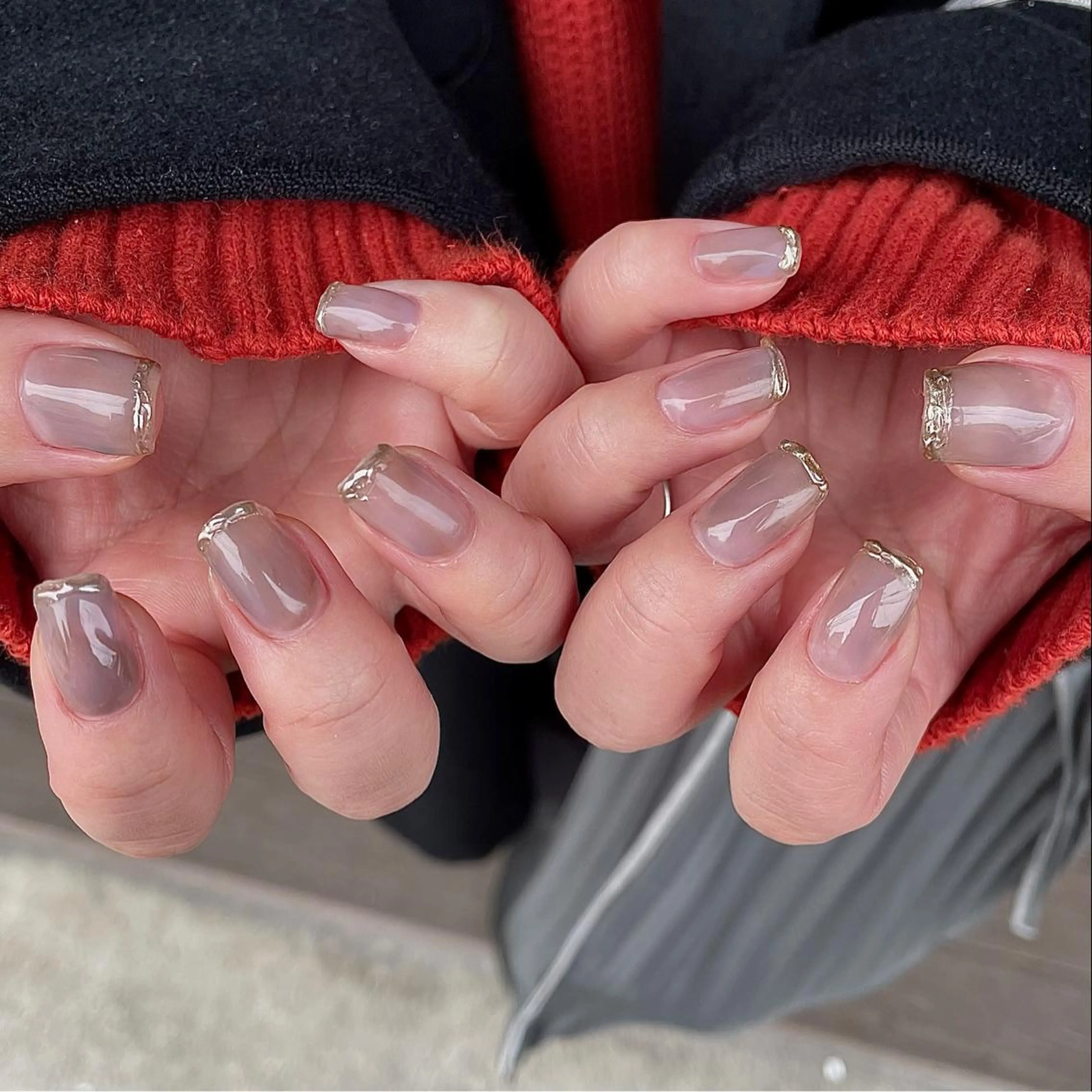 ネイル アートネイル ブラウン マットネイル ミラーネイル ニュアンスネイル ~Liebe~ harukaのネイルデザイン