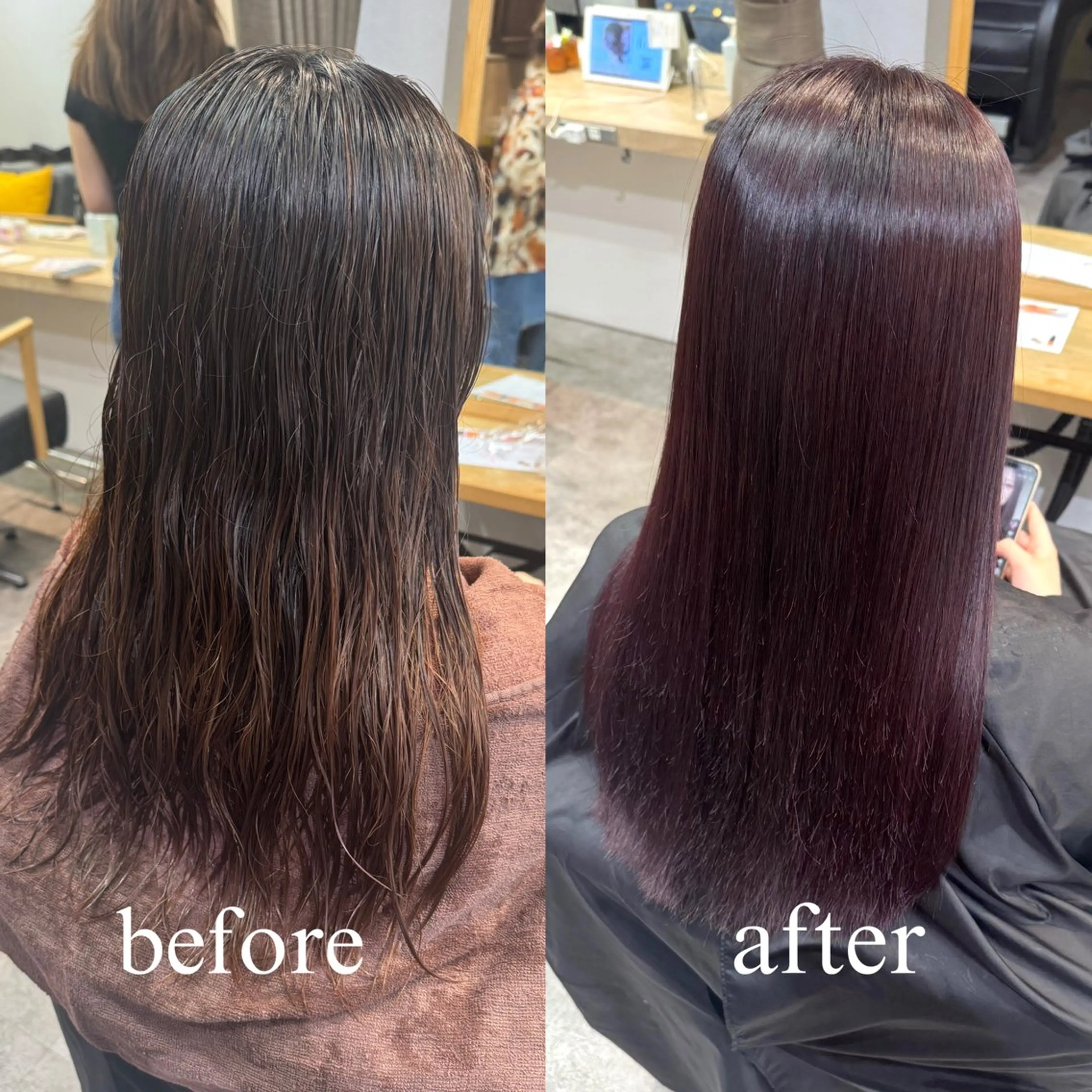 ロング カラー パーマ 髪質改善 縮毛矯正 縮毛矯正 トリートメント 縮毛矯正/エクステ ヘアアレンジ/ひふみのヘアスタイル