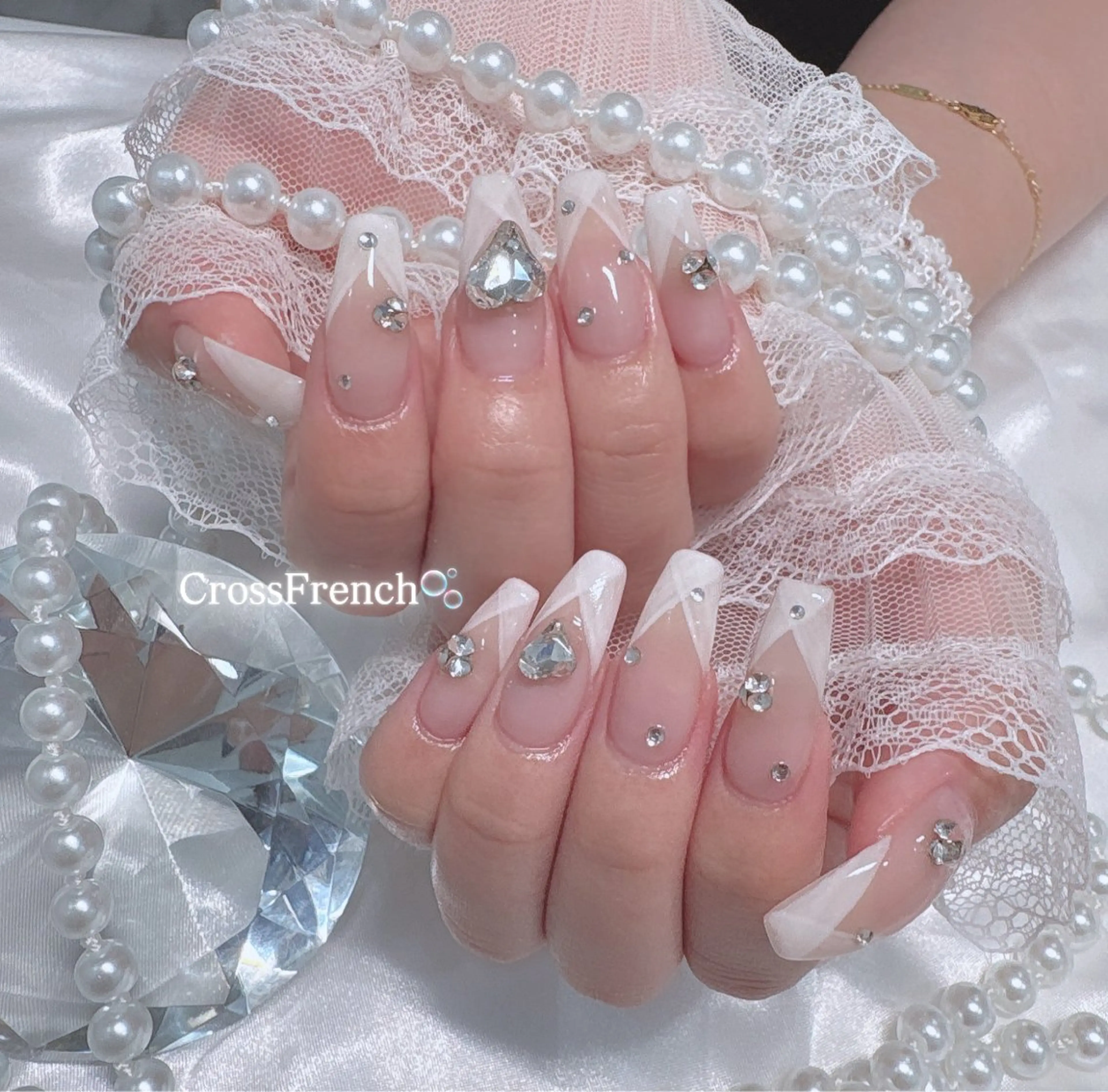 ネイル ホワイト ハンドネイル Marinnail Hibikiのネイルデザイン