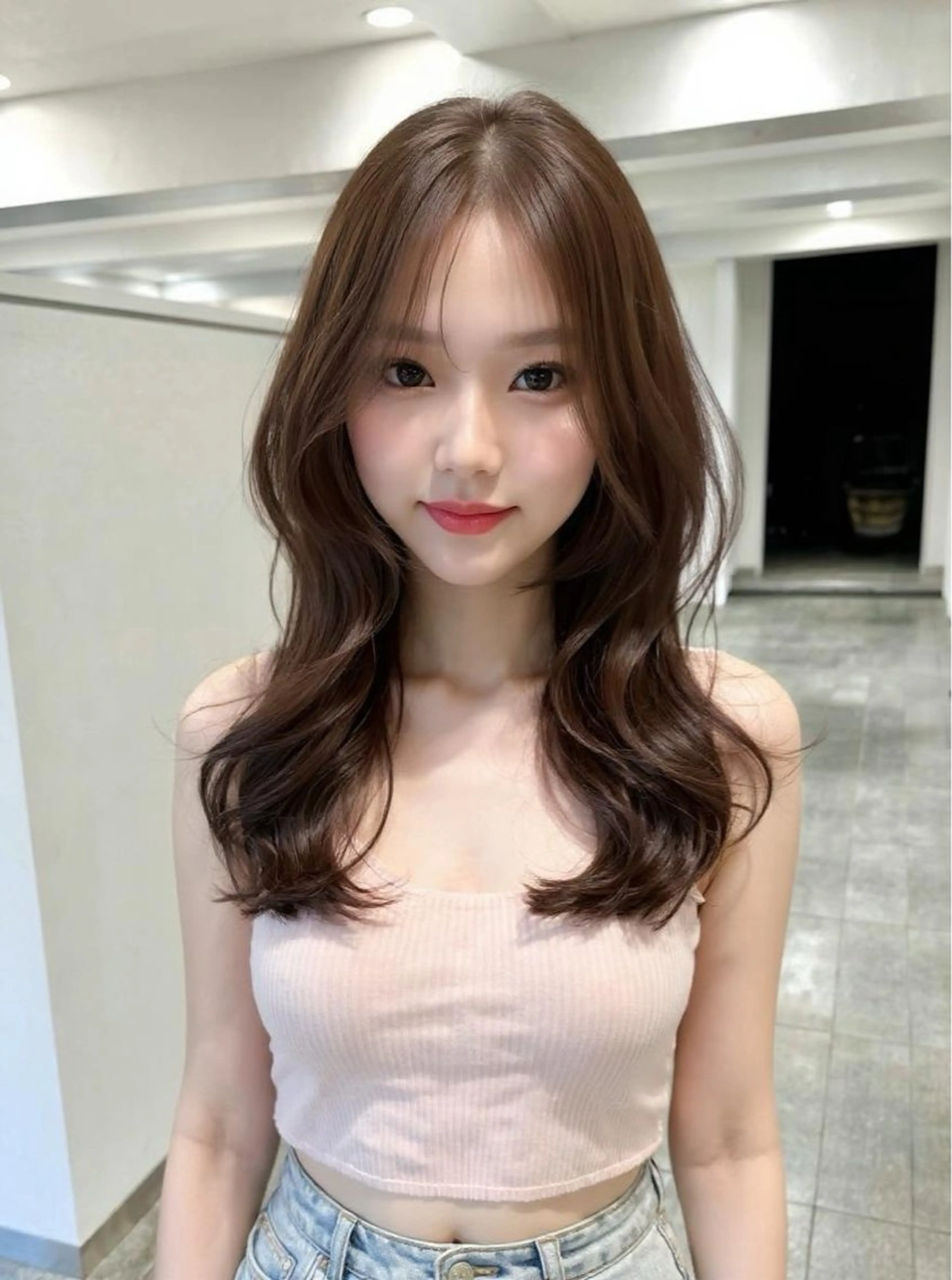 ミディアム カット ヘアカラー トリートメント 韓国風/髪質改善/ ナガヤアキラのヘアスタイル