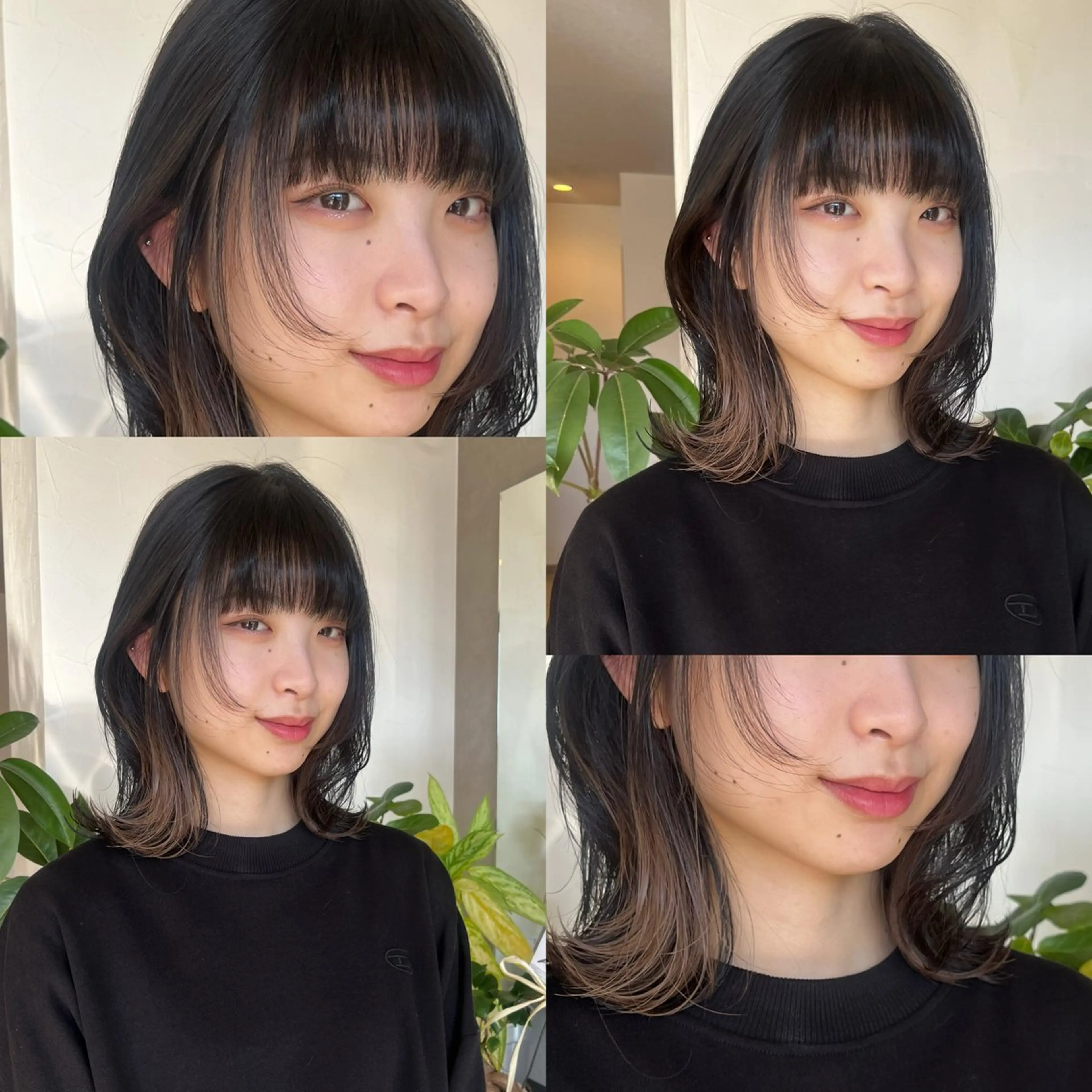 ミディアム カラー 顔周りカット ハッシュカット 柔らかい艶暖色 レイヤー🫧姫汝のヘアスタイル