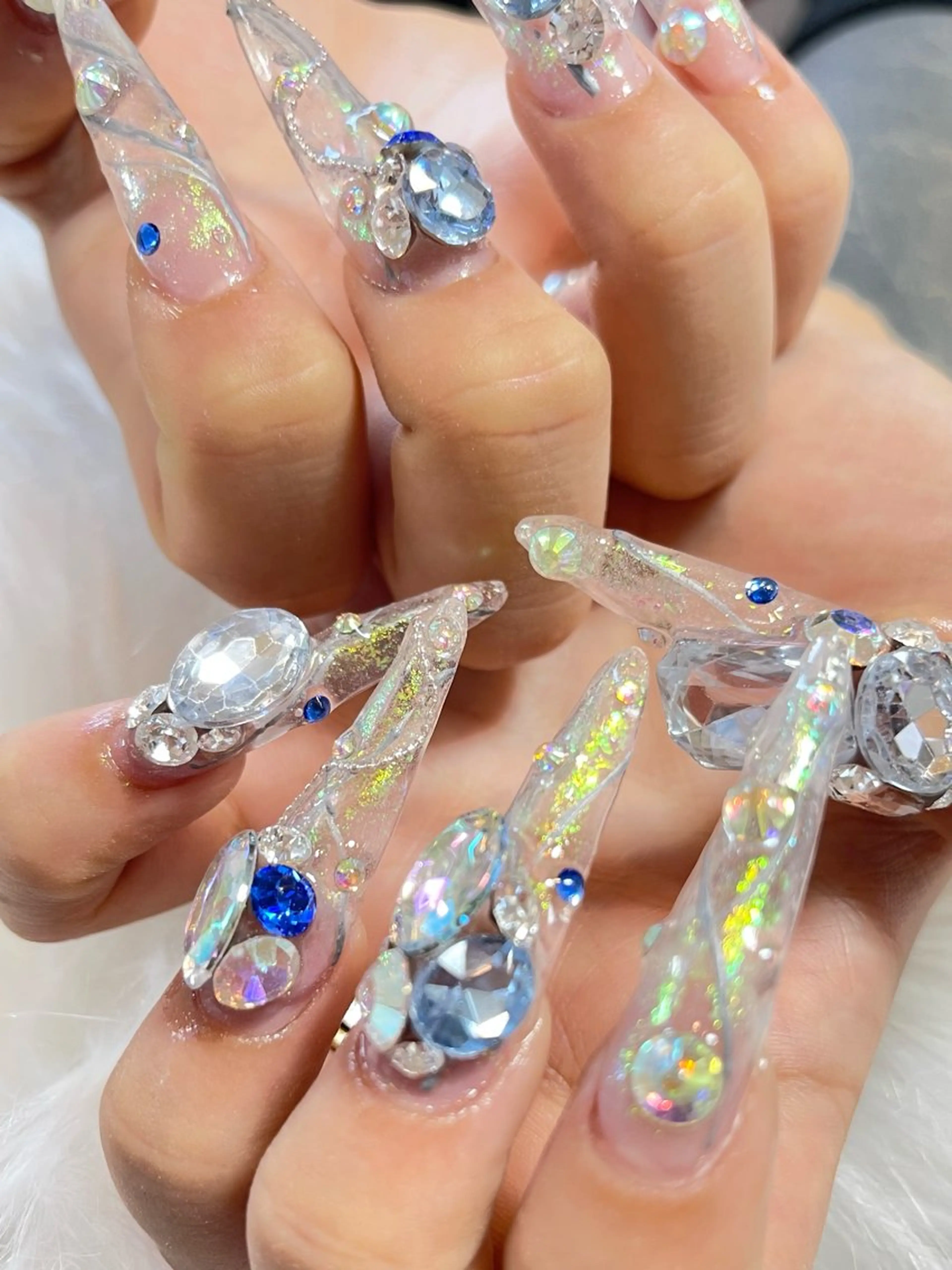 ネイル ロングネイル スカルプネイル おうちサロン by maururuのネイルデザイン