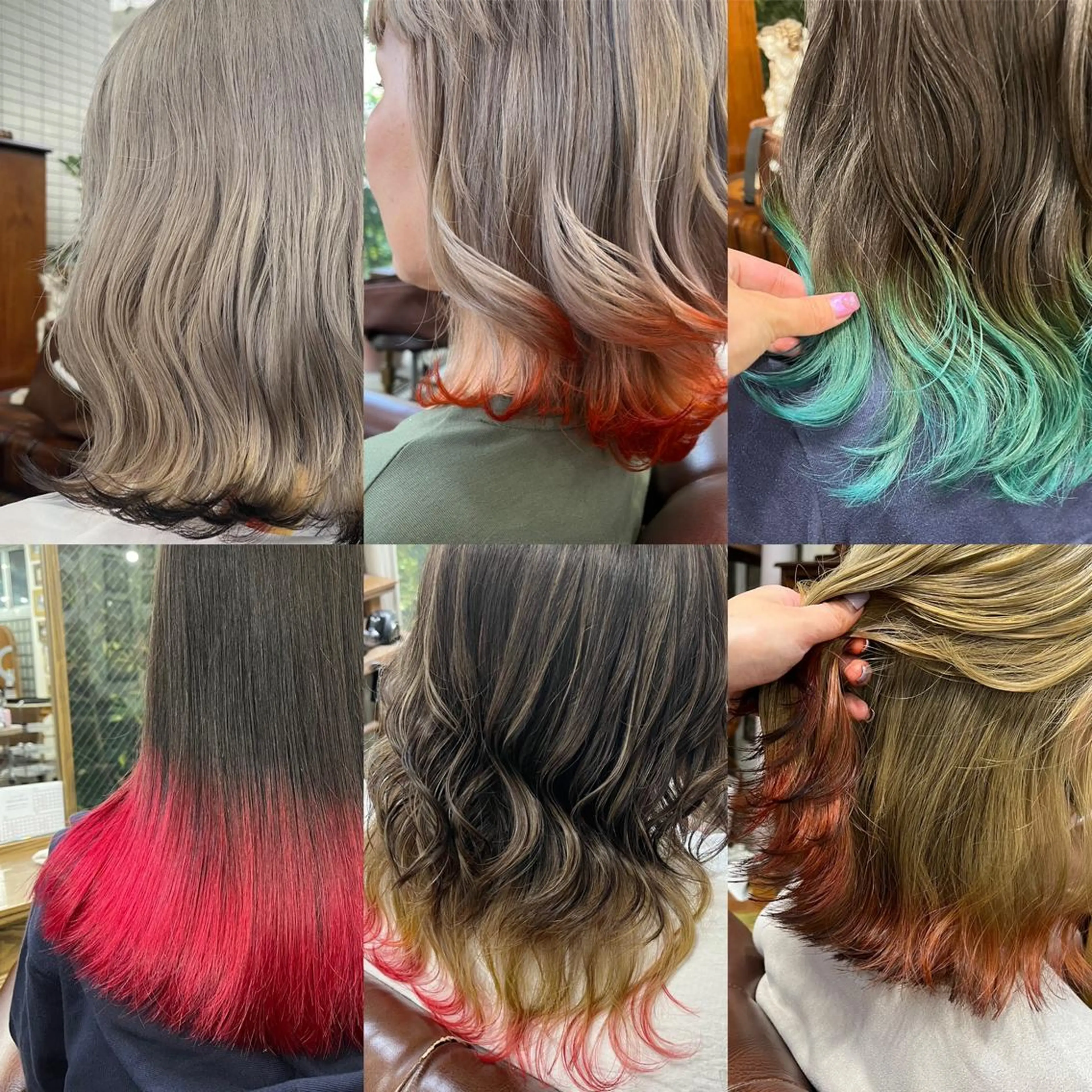 セミロング カラー カット ヘアカラー トリートメント モモカ/ハイトーン /バレイヤージュのヘアスタイル