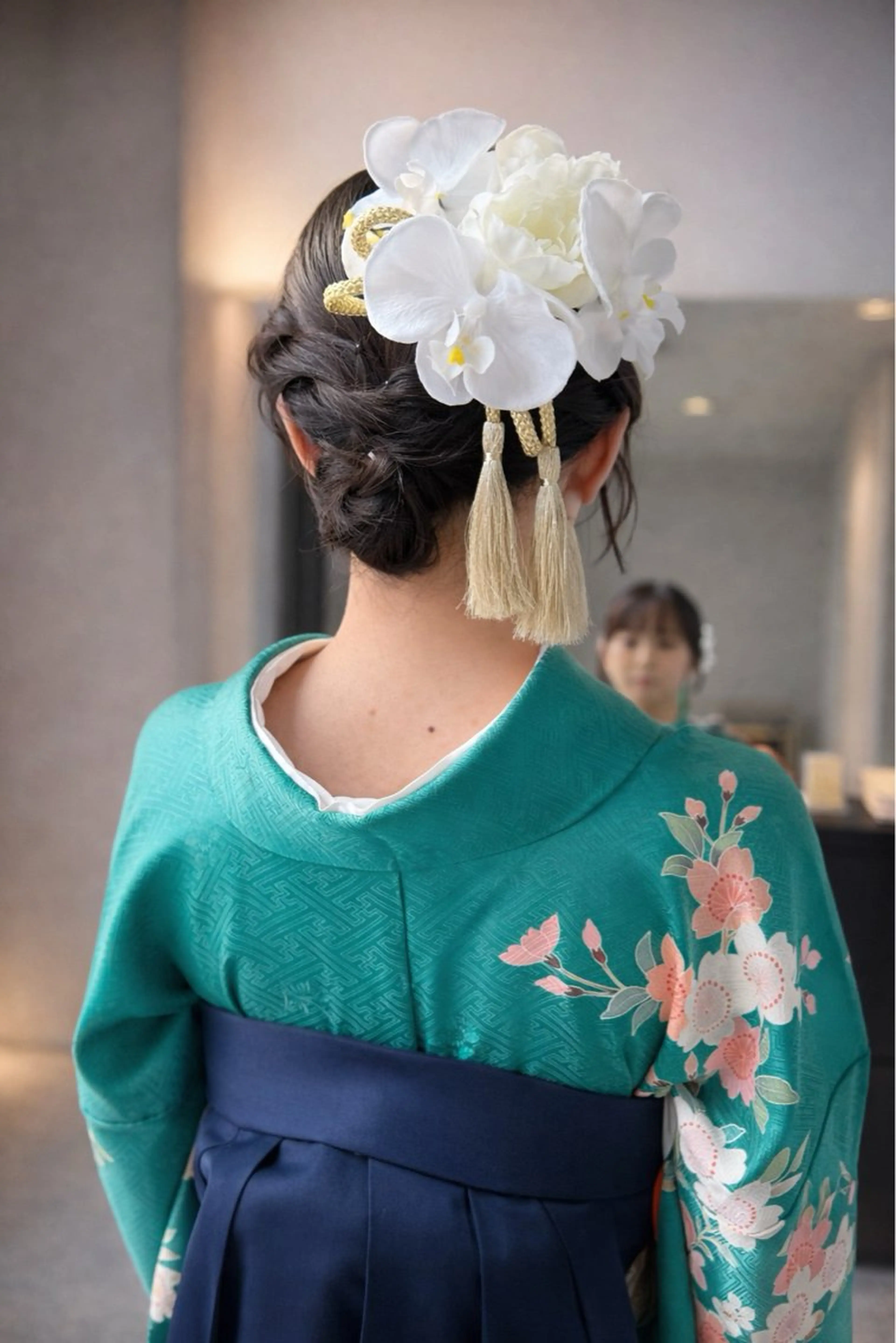 ミディアム カラー パーマ ヘアセット 透明感/オリーブ/ グレージュ/YUKAのヘアスタイル