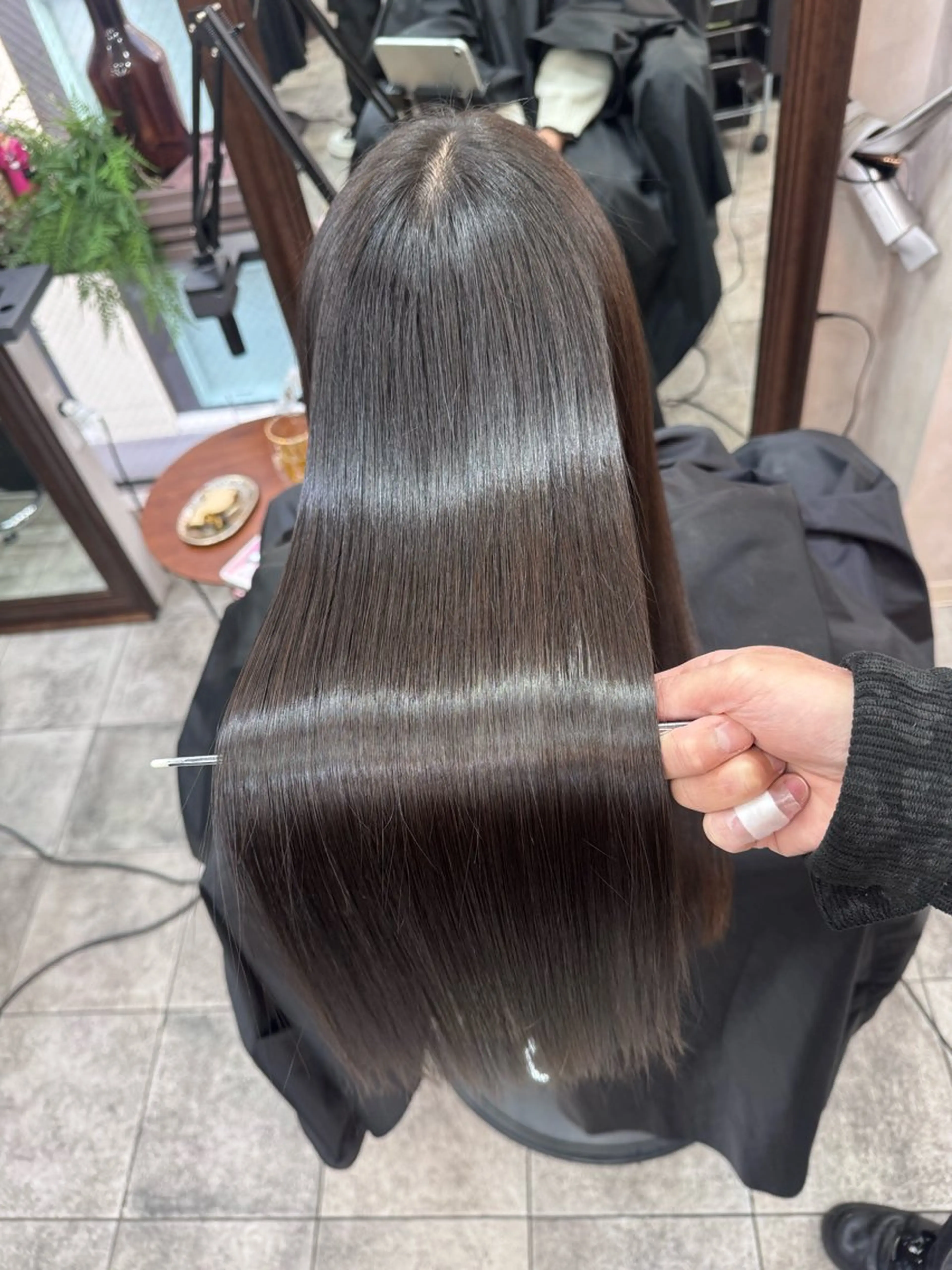 ロング ヘアカラー 縮毛矯正 トリートメント 銀座　髪質改善 ハシモトリュウタのヘアスタイル