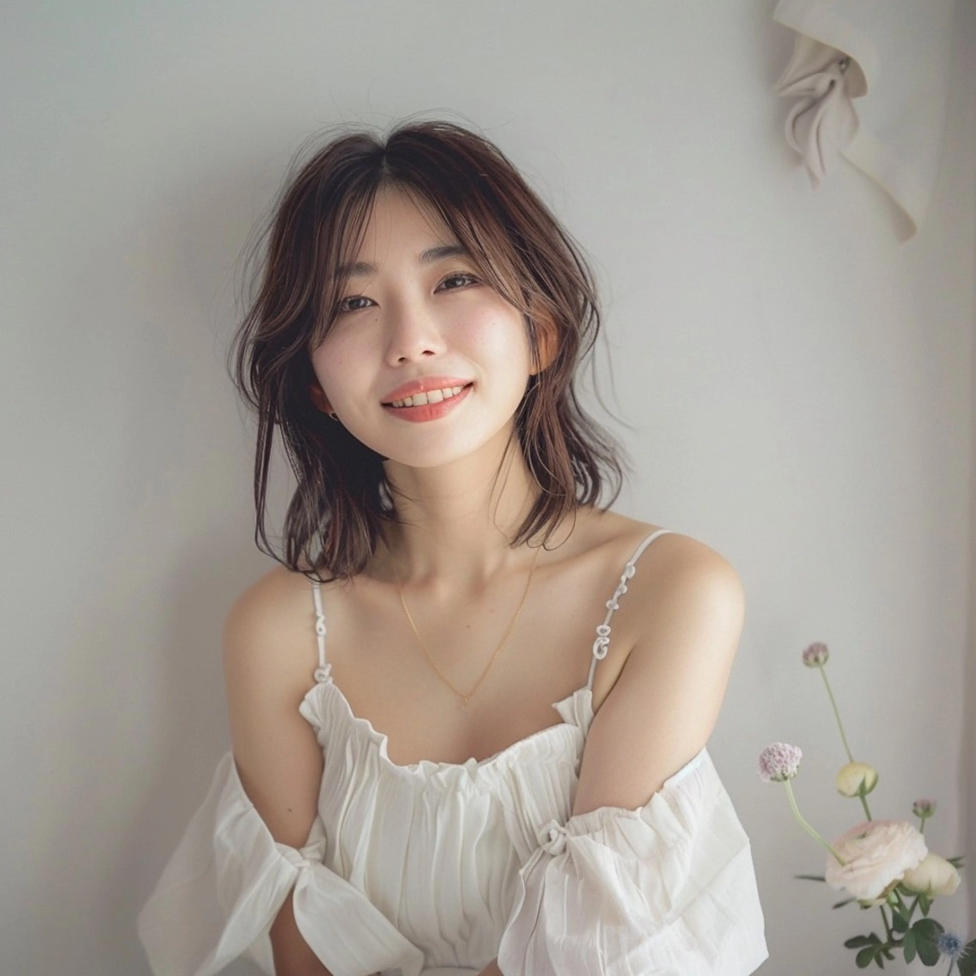 ミディアム カラー ミディアムパーマ バレイヤージュ ブリーチ ケアブリーチ ダブルカラー ヘアカラー Luisハイライト　 喜連瓜破、髪質改善のヘアスタイル