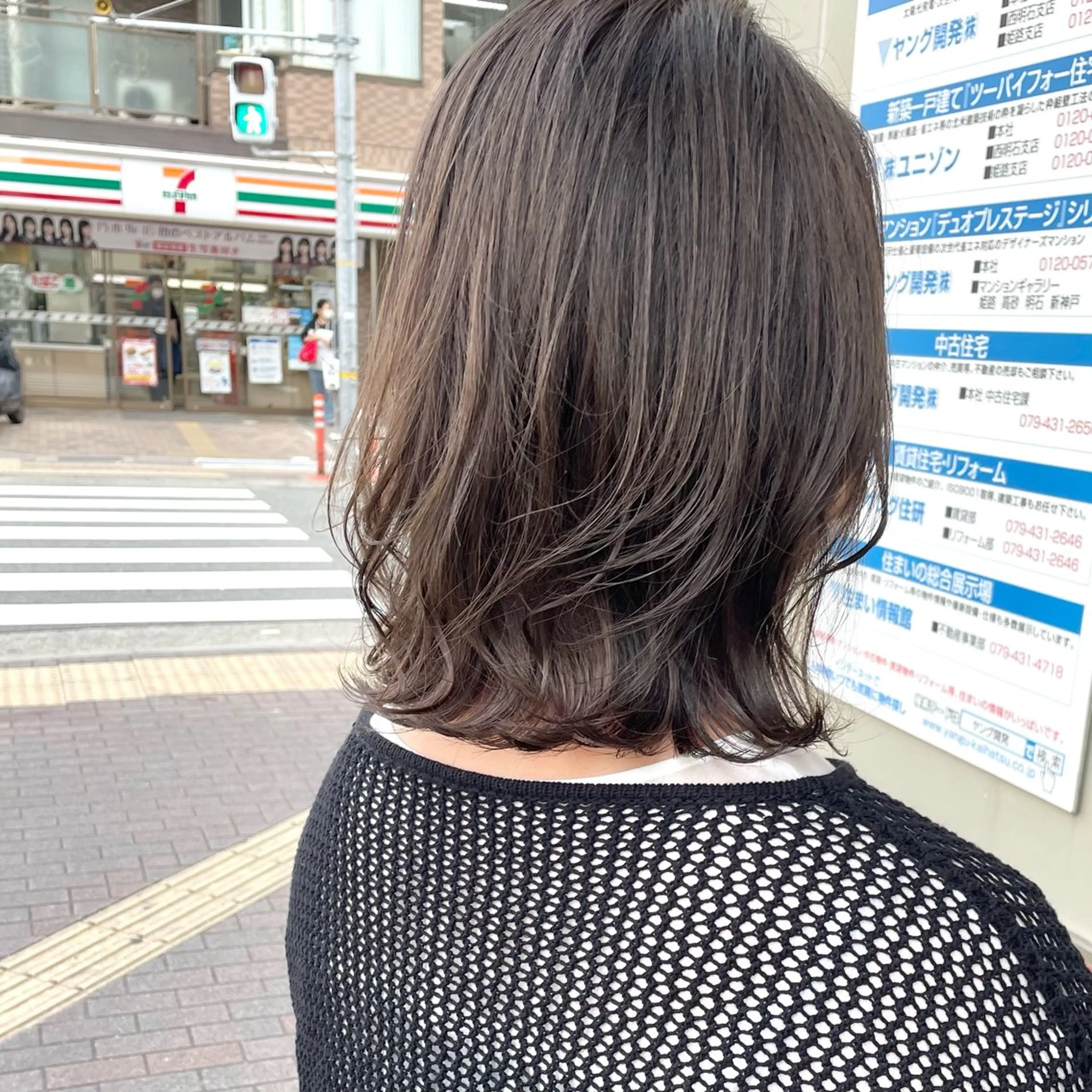 ミディアム カラー ブリーチ グレージュ ブリーチなしカラー 髪質改善/ブリーチ毛 縮毛矯正/ MIHOのヘアスタイル