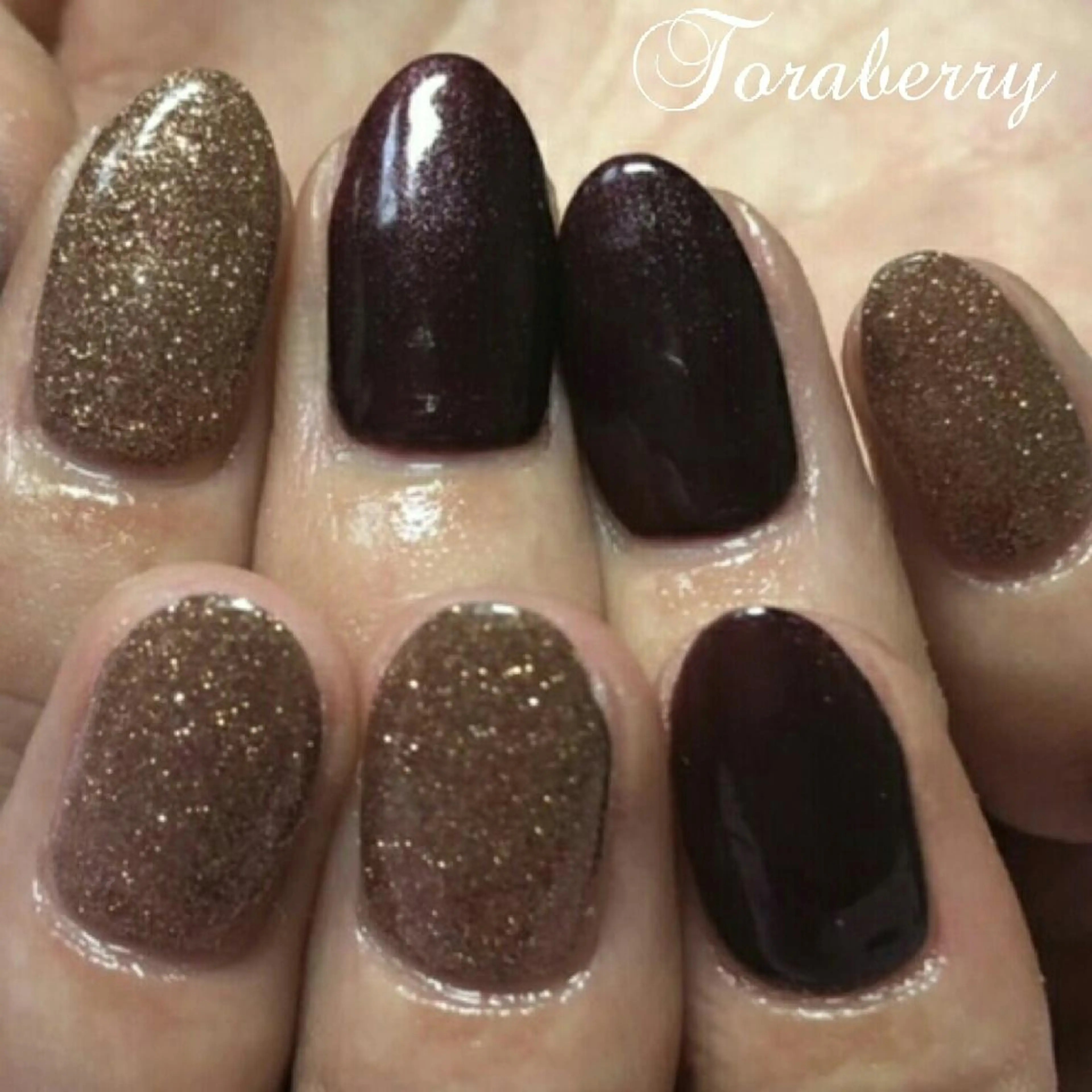 ネイル ブラウン ハンドネイル ネイリスト なつみのネイルデザイン