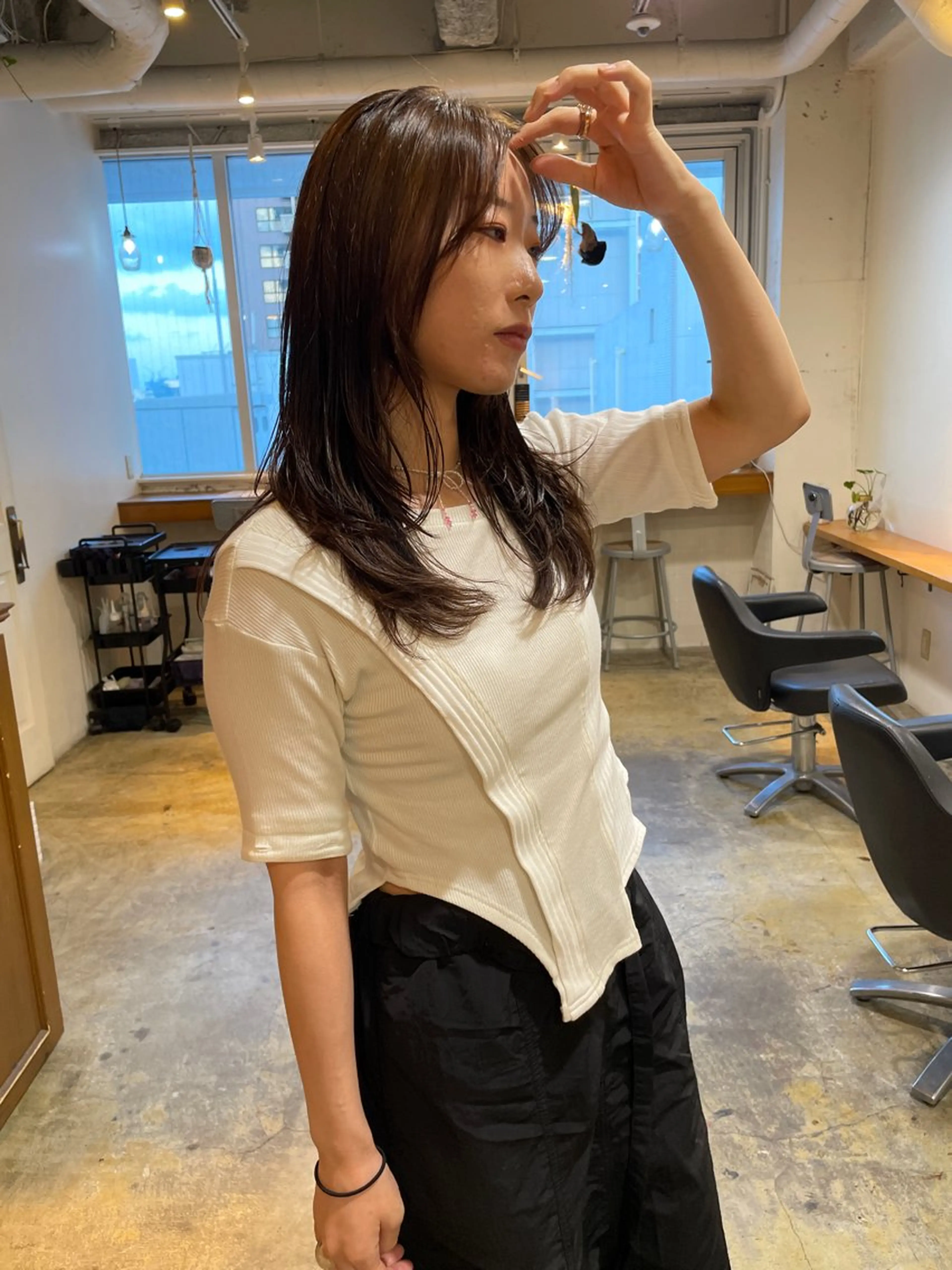 ミディアム カラー レイヤーカット カット ヘアカラー トリートメント レイヤー／似合わせ TAKUYAのヘアスタイル