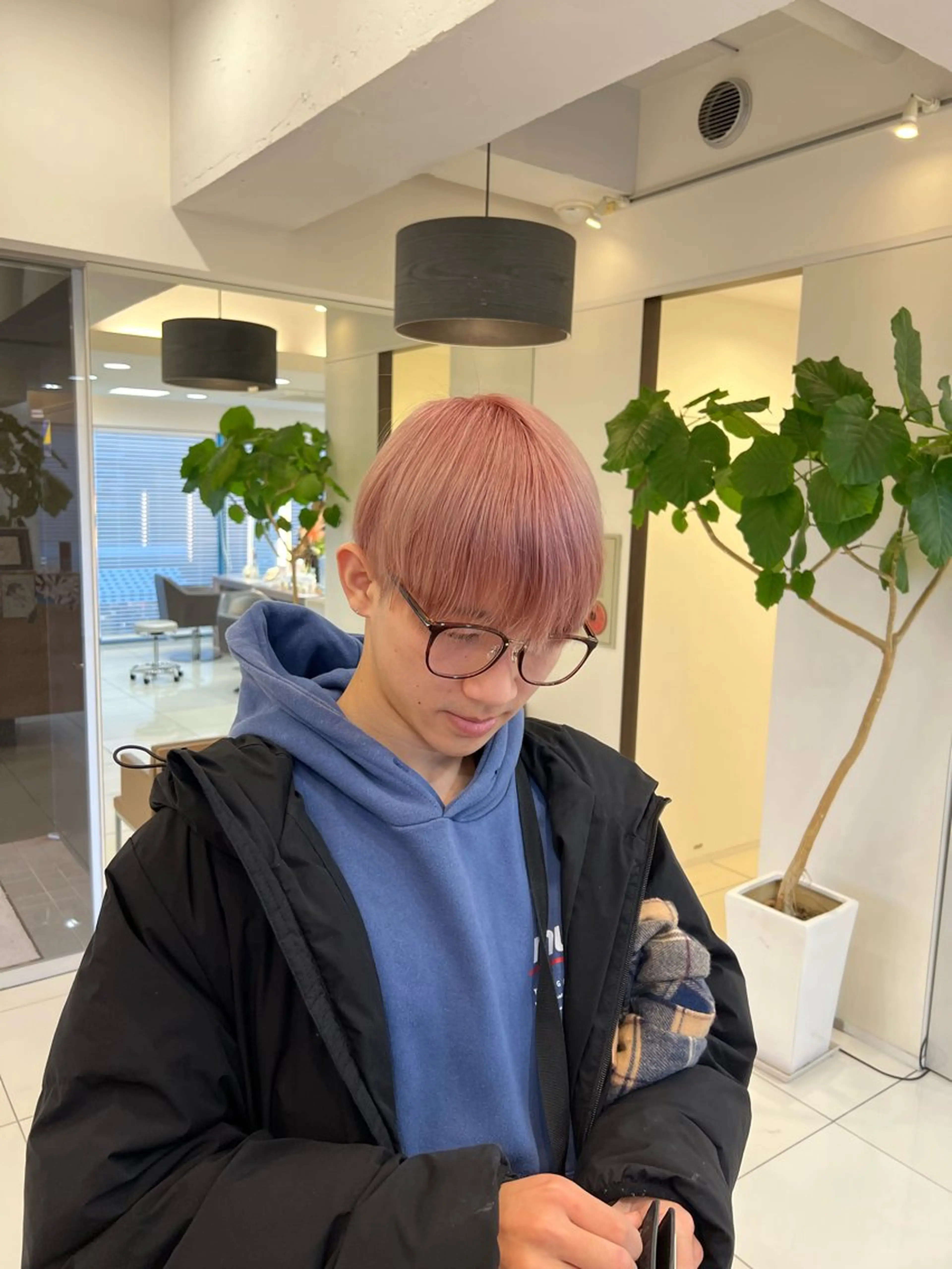 カラー メンズ ダブルカラー ピンクカラー カット ヘアカラー メンズカット/メン ズパーマ/鎌倉/ユウのヘアスタイル