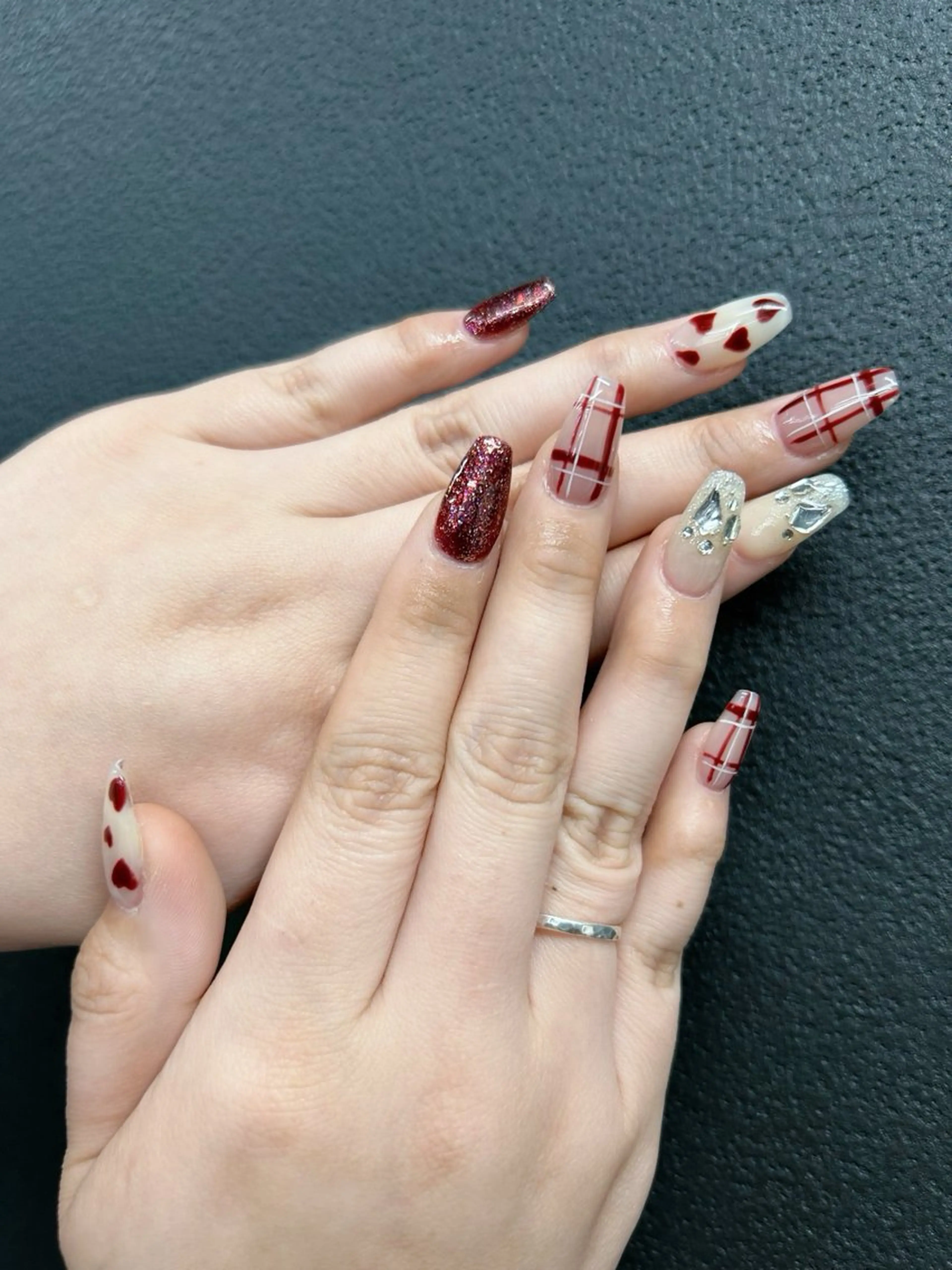 ネイル 韓国ネイル 持ち込み ニュアンスネイル ネイルチップ 冬ネイル LISA ANA.CHUOのネイルデザイン