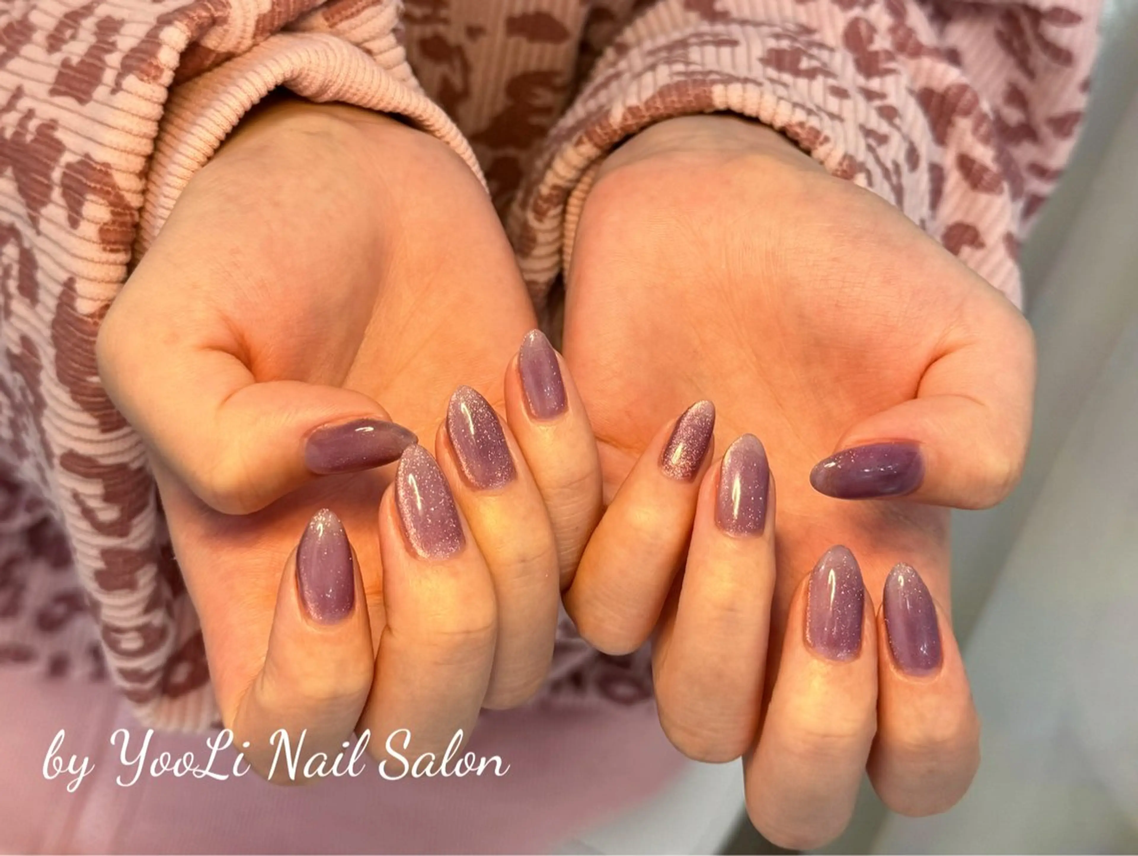 ネイル アートネイル オーロラネイル チークネイル フレンチネイル ガラスフレンチ ハンドネイル 🎀🎀YooLi Nail Salonのネイルデザイン