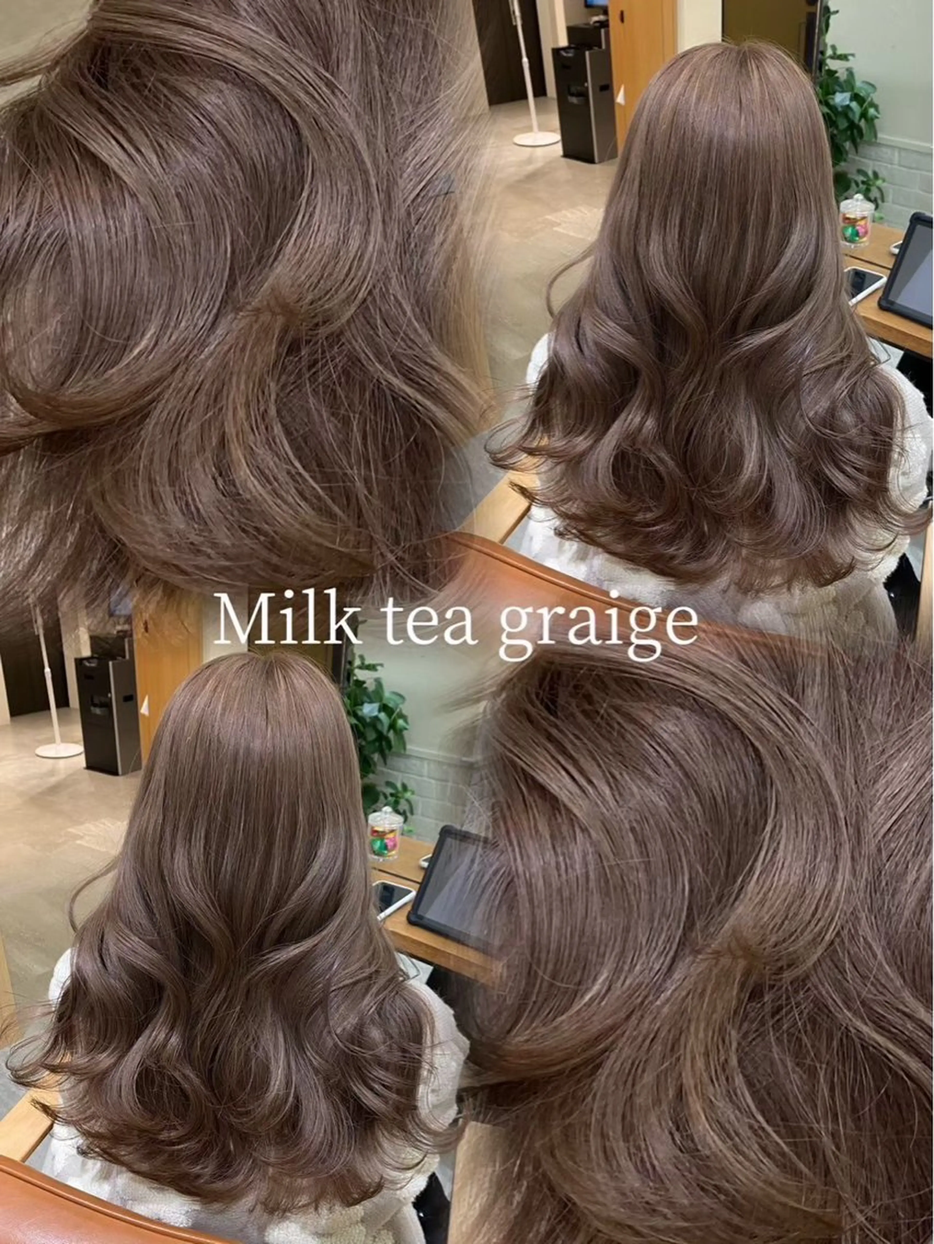 ミディアム カラー カット ヘアカラー 艶カラー／縮毛矯正 ／kana‎🤍のヘアスタイル