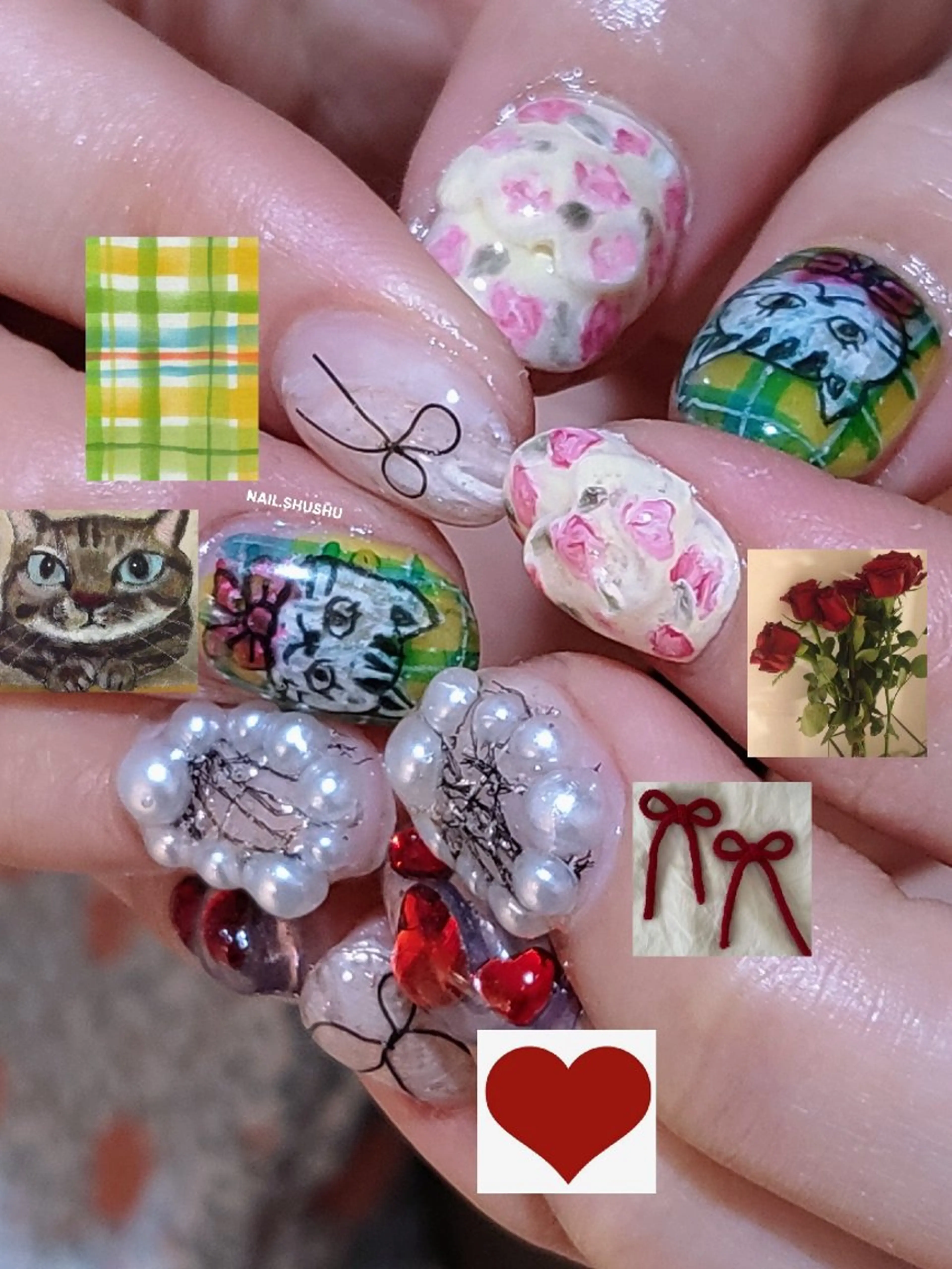 ネイル ハンドネイル 3dパーツ/流行り 👧shushu❤️のネイルデザイン