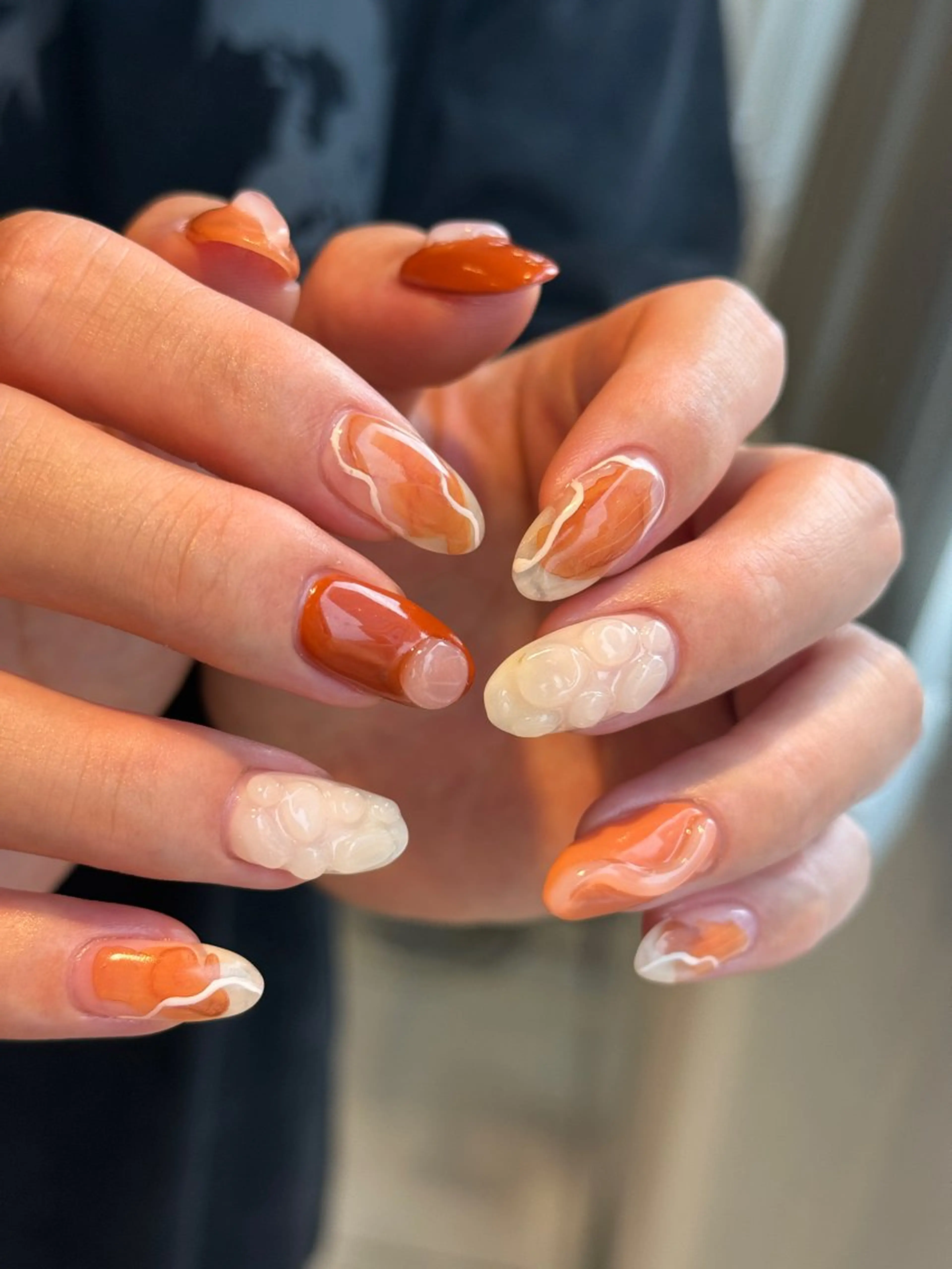 ネイル ニュアンスネイル オレンジ 深田 美雪のネイルデザイン