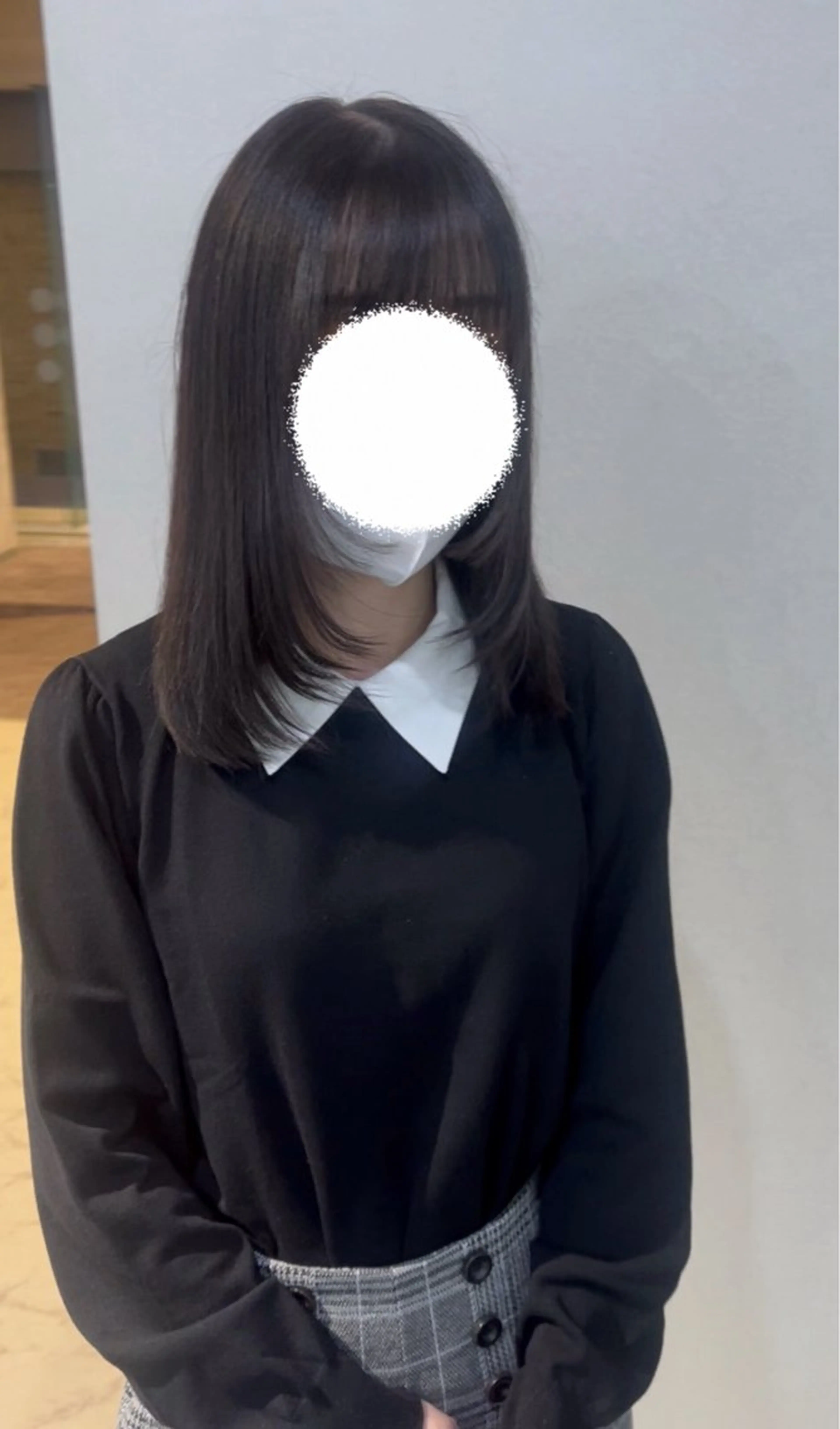 ミディアム 顔周りカット レイヤーカット 石川 花奈のヘアスタイル