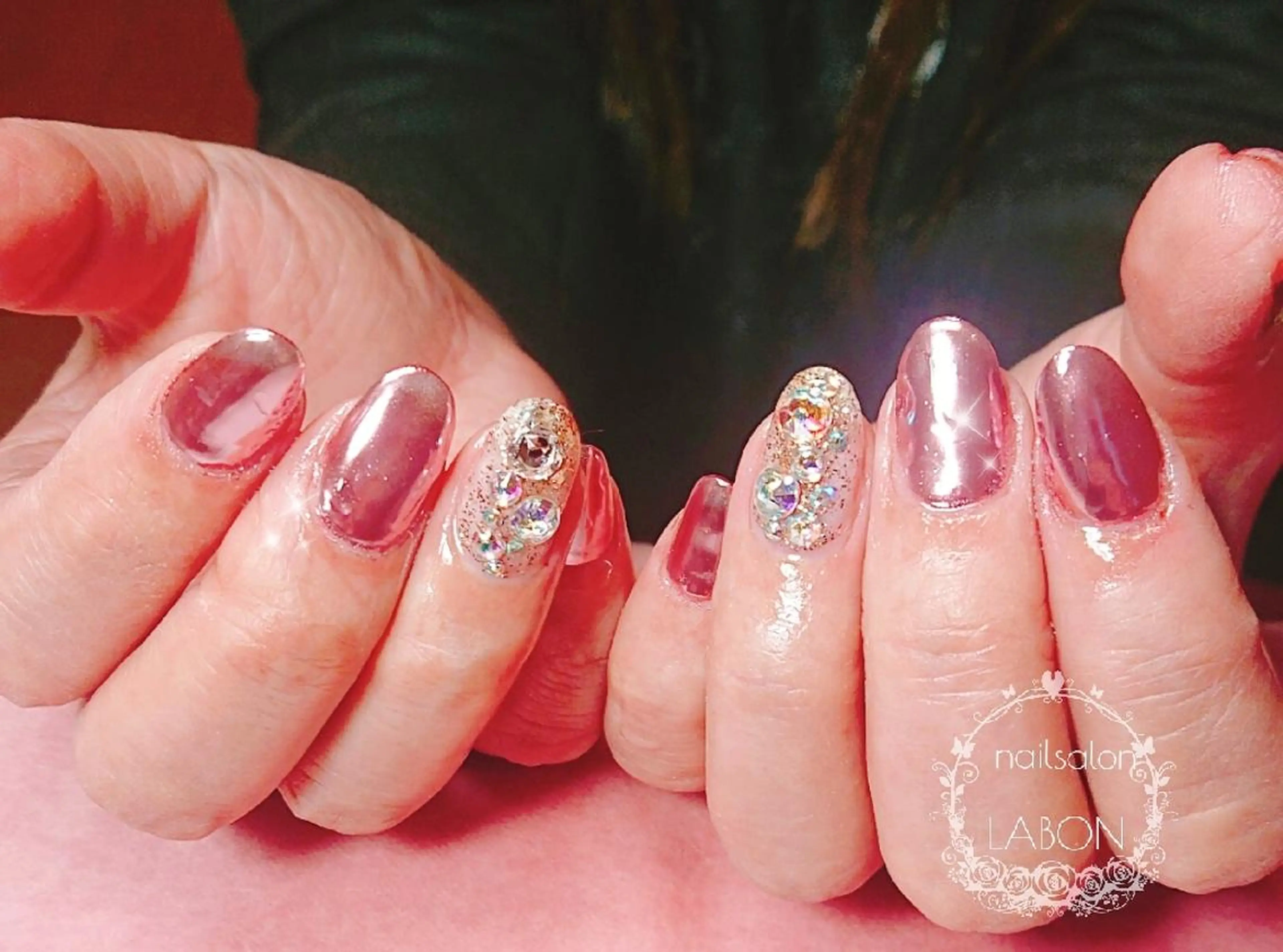 ネイル キラキラネイル ミラーネイル ハンドネイル Nail salon LABONのネイルデザイン