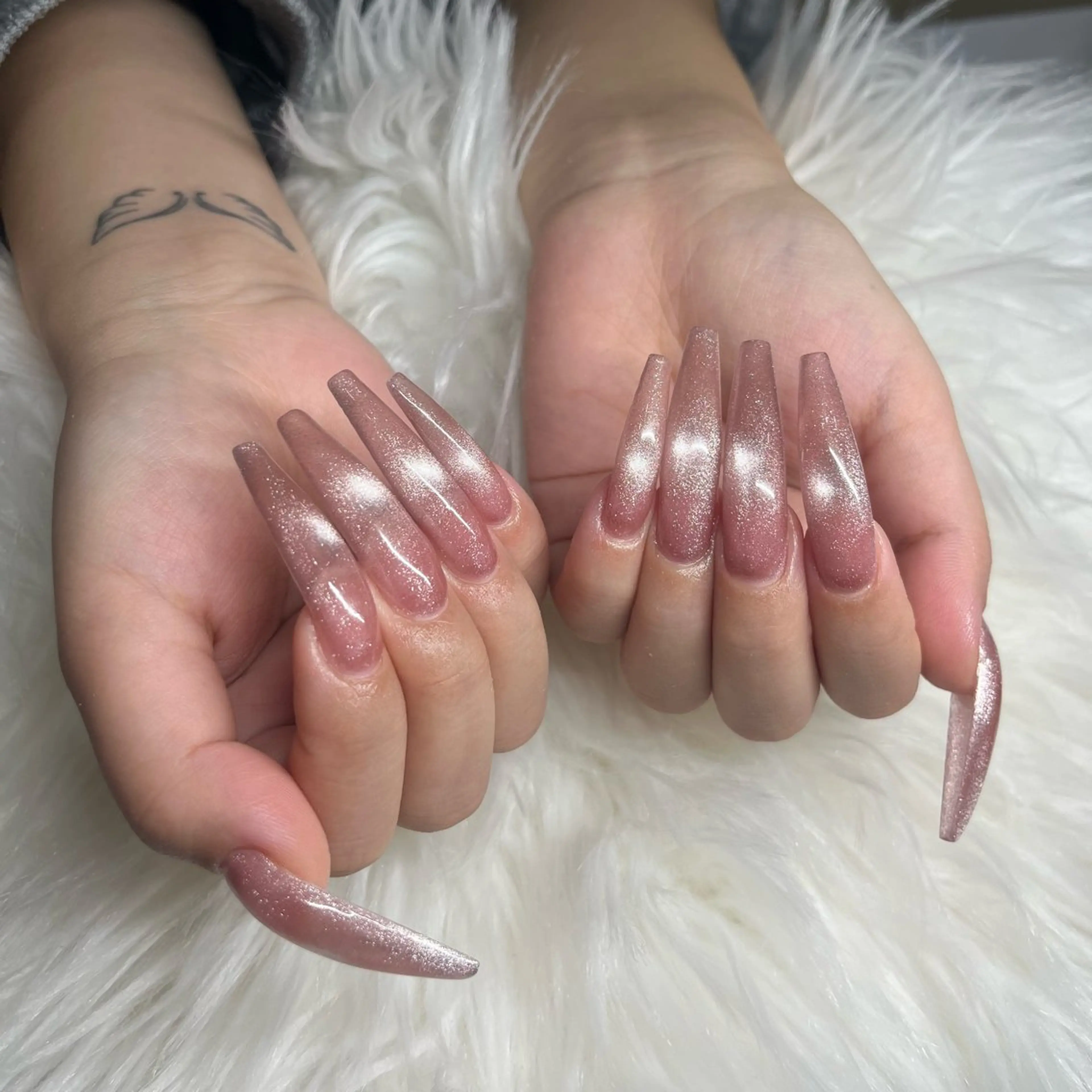 長さ出し10本ワンカラー🩵🩵ロングスーパーロング🙆🏻‍♀️の写真